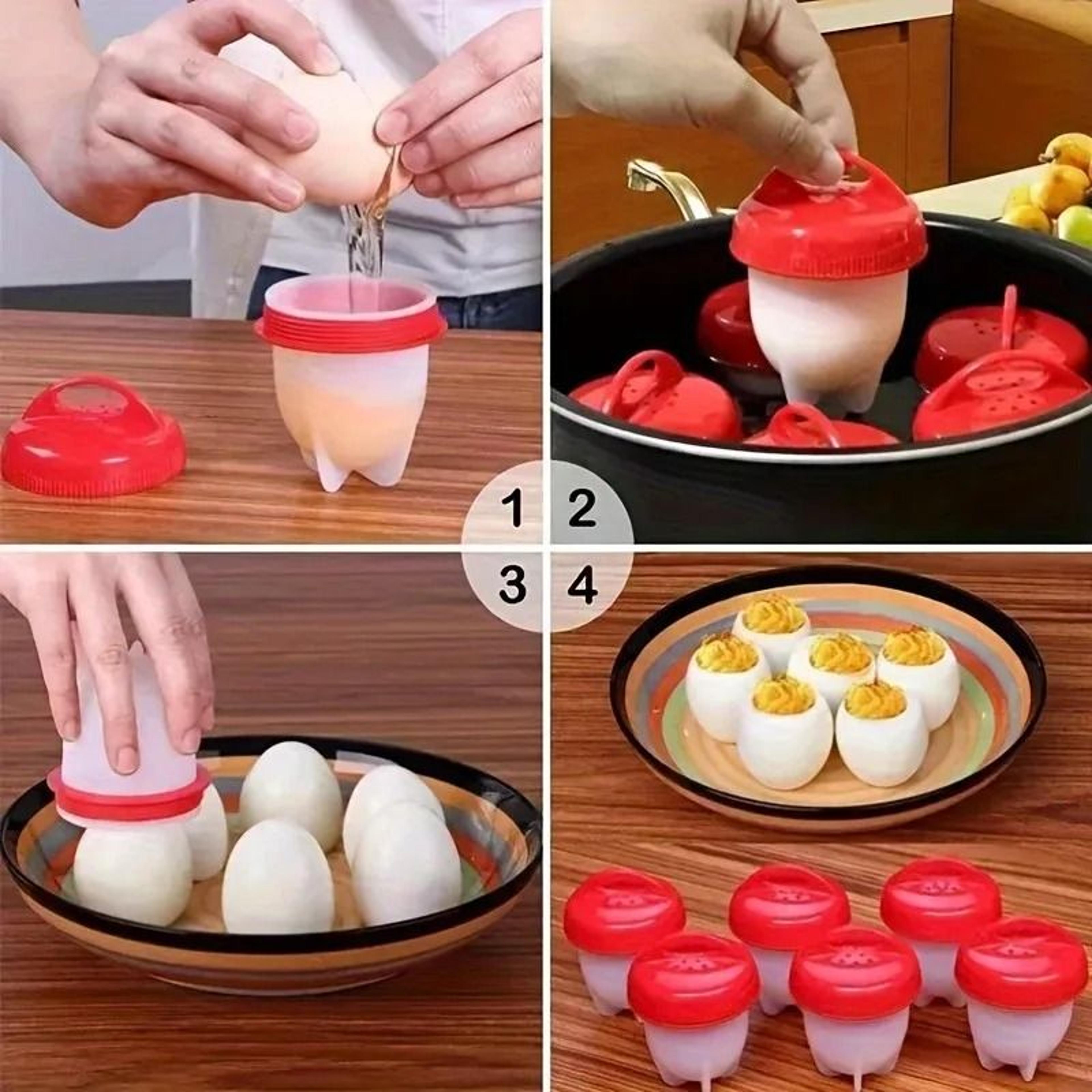 6 Piece Silicone Egg Poacher Cooking Cups 5