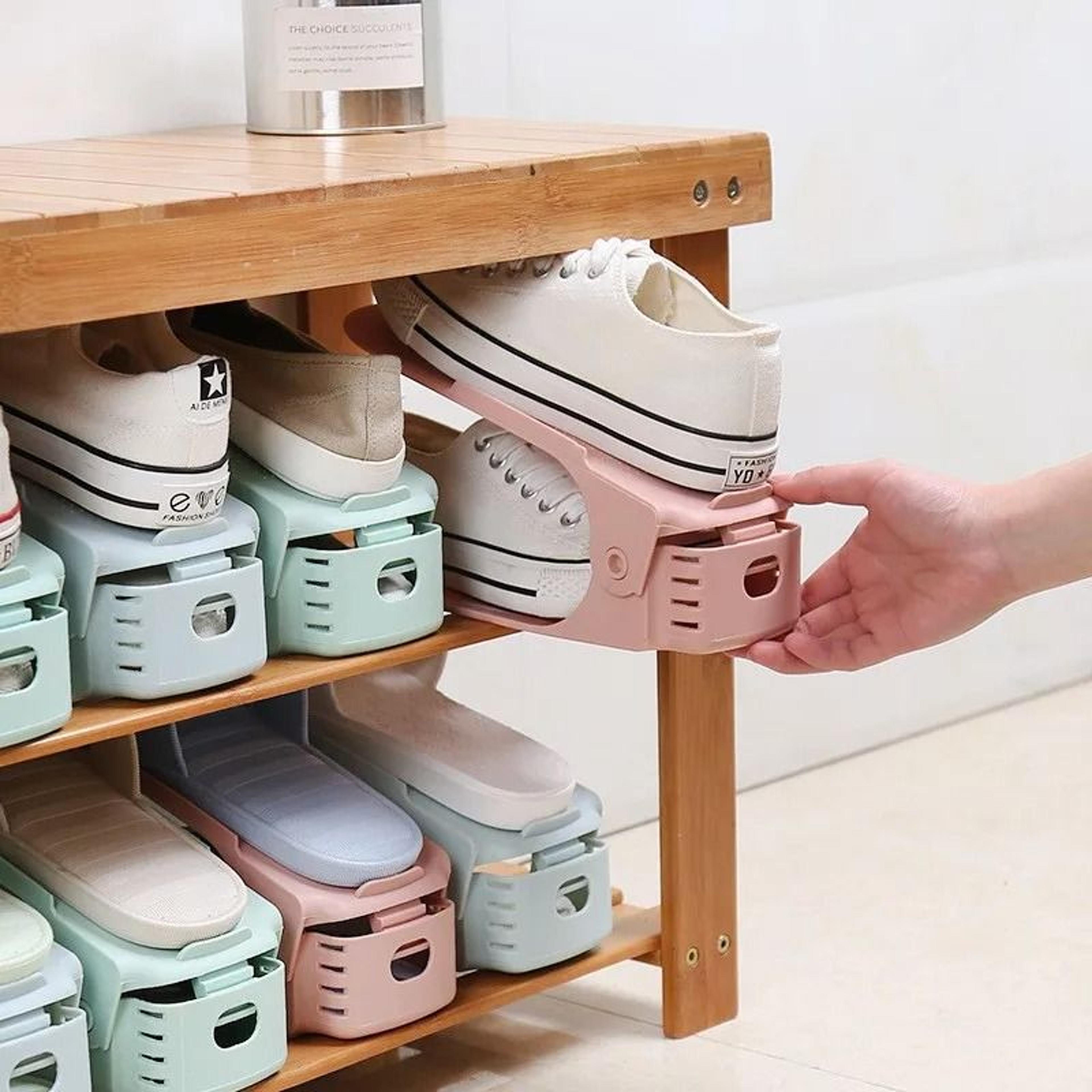 Space Saving Adjustable Shoe Stacking Rack 3