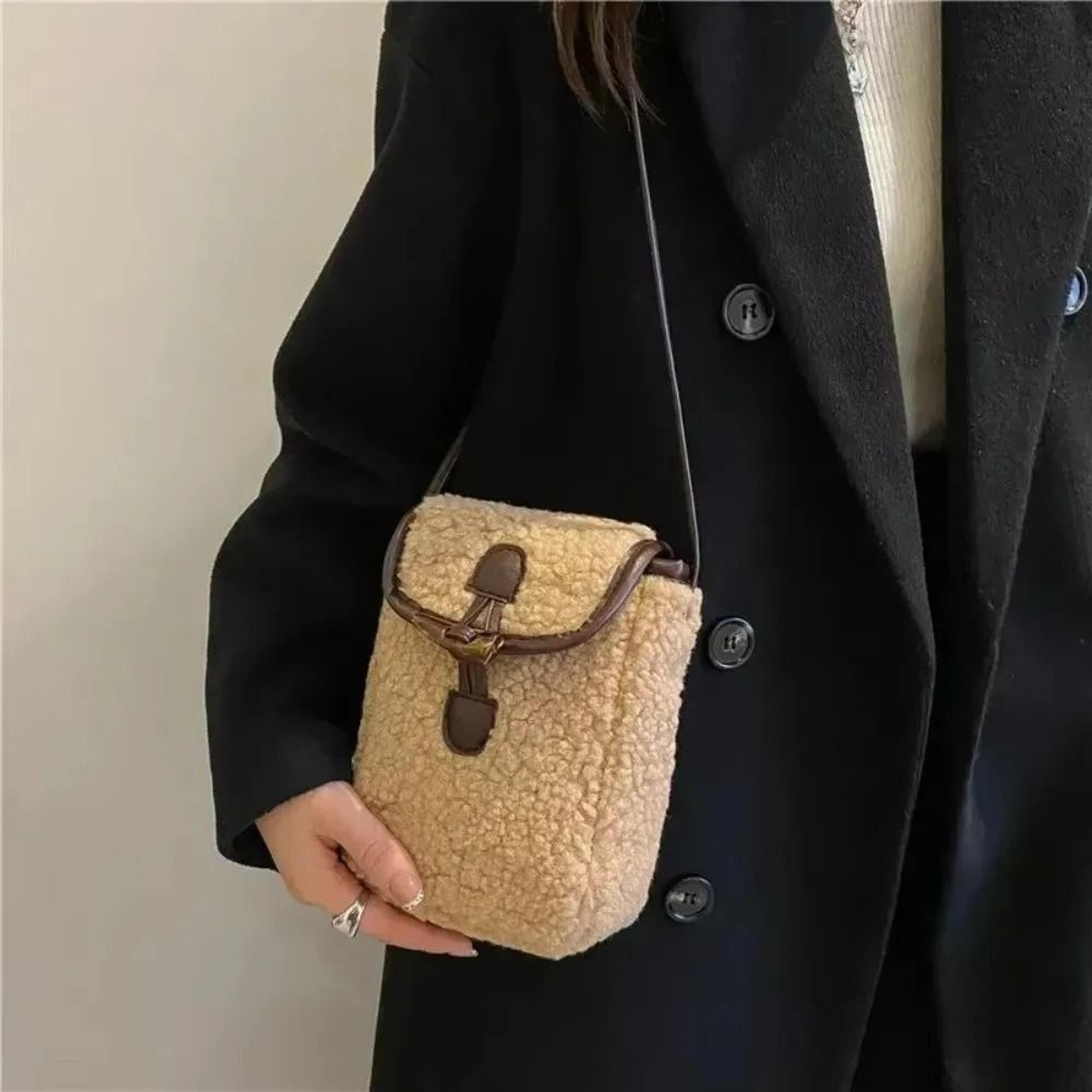 Plush Lambswool Mini Phone Handbag 1