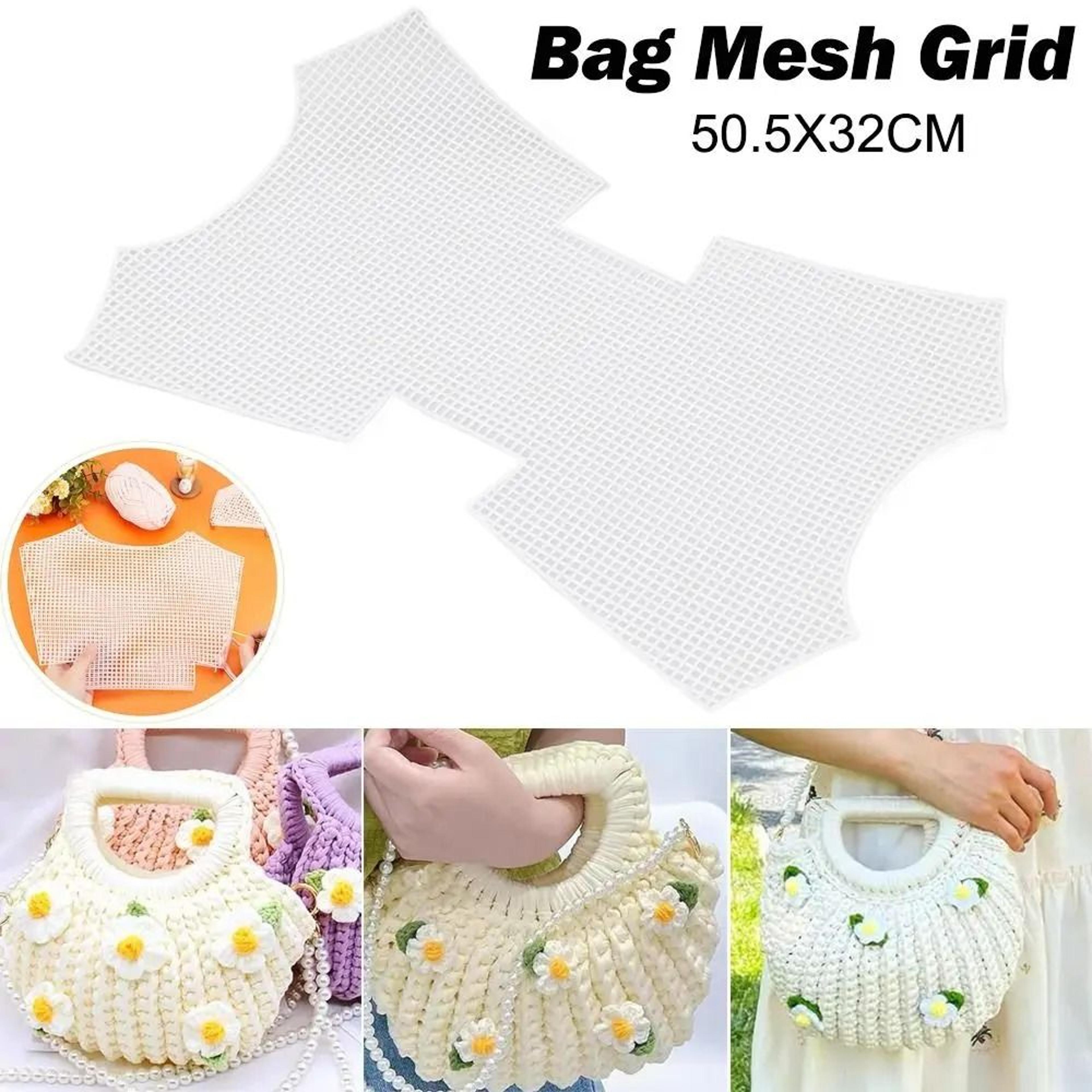 DIY Plastic Mesh Canvas Bag Grid 3