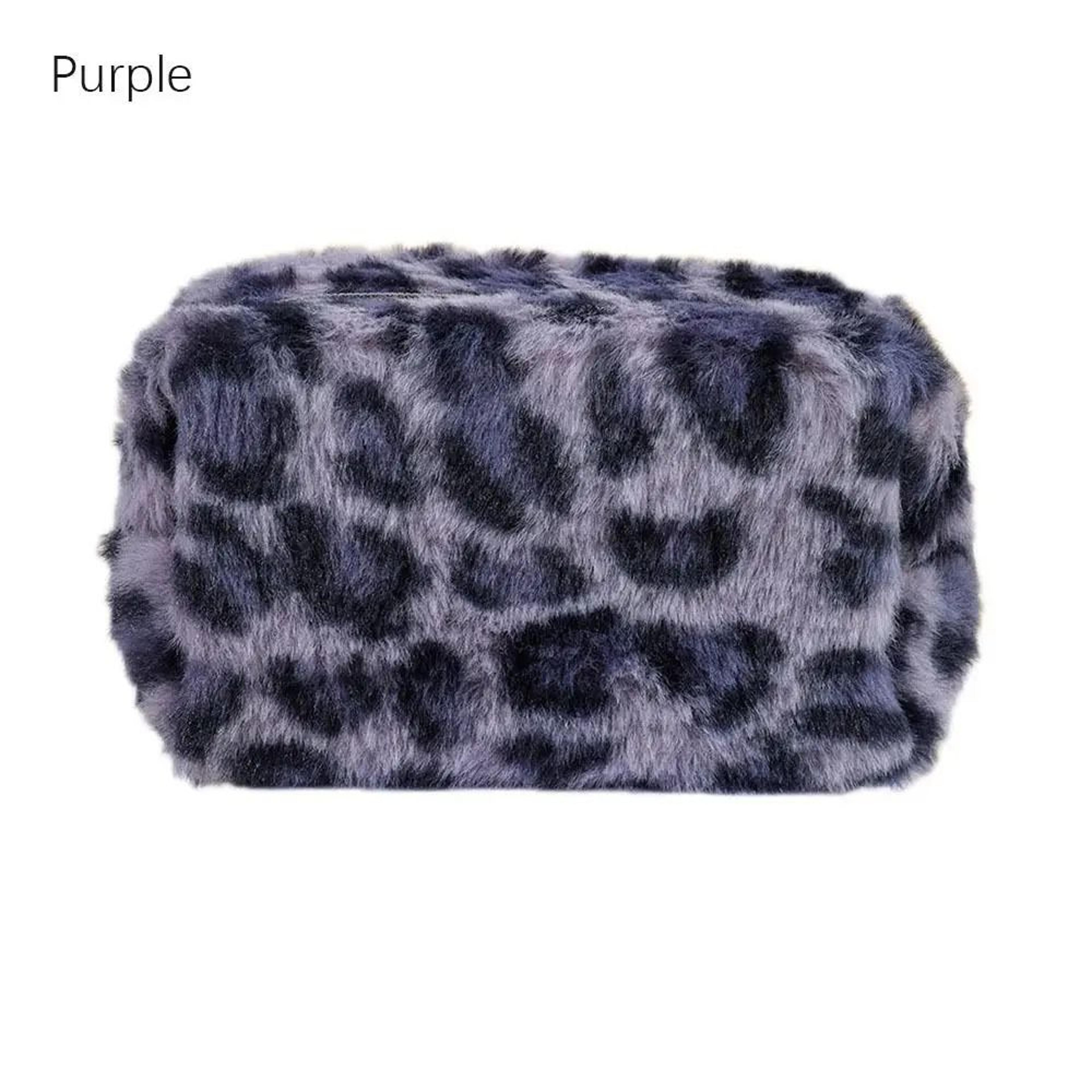 Plush Leopard Print Large Capacity Makeup Bag 9