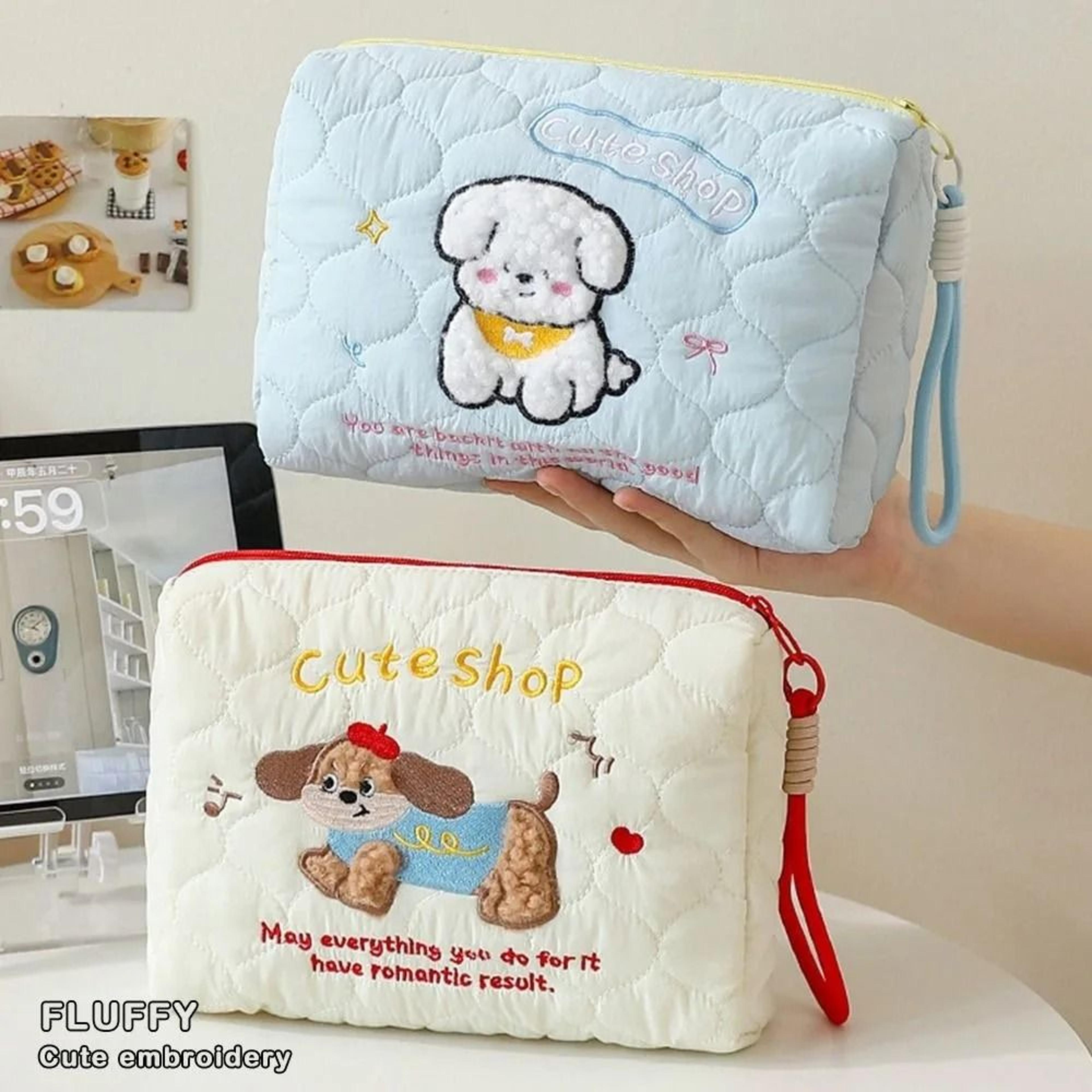 large capacity puffy quilted makeup and storage bag