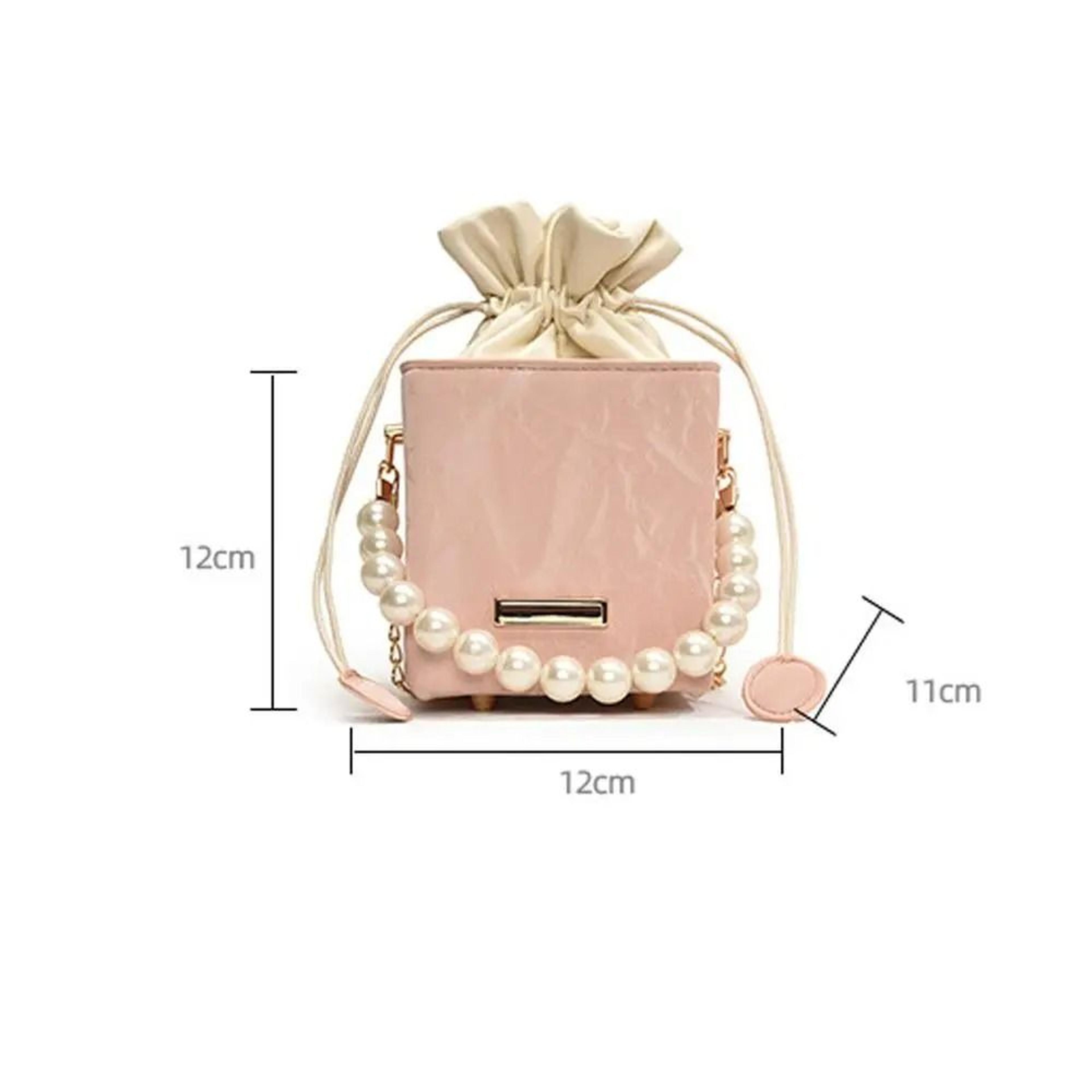 Pearl Handle Vintage Drawstring Crossbody Bag 5