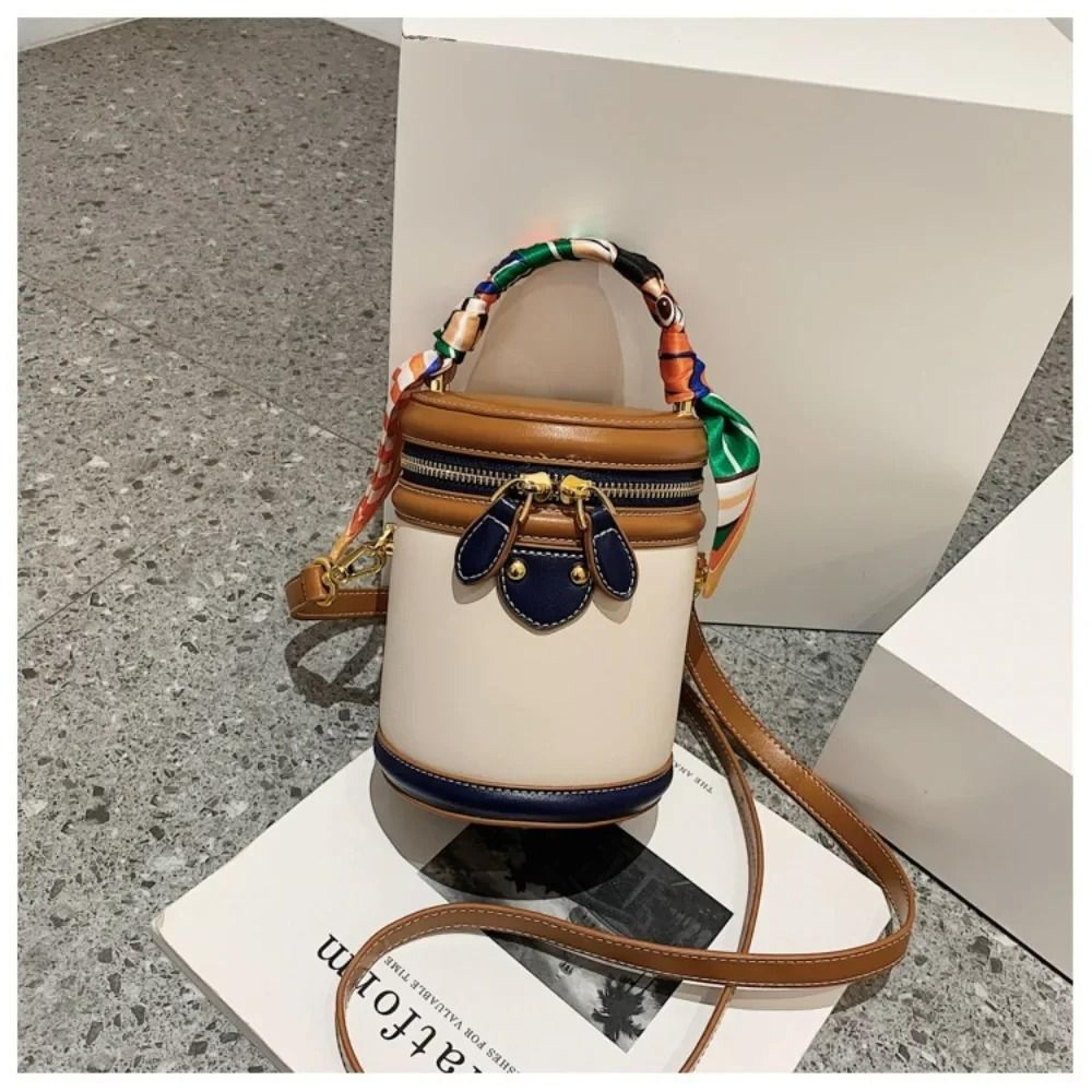 Exquisite Cylinder PU Leather Bucket Bag 6