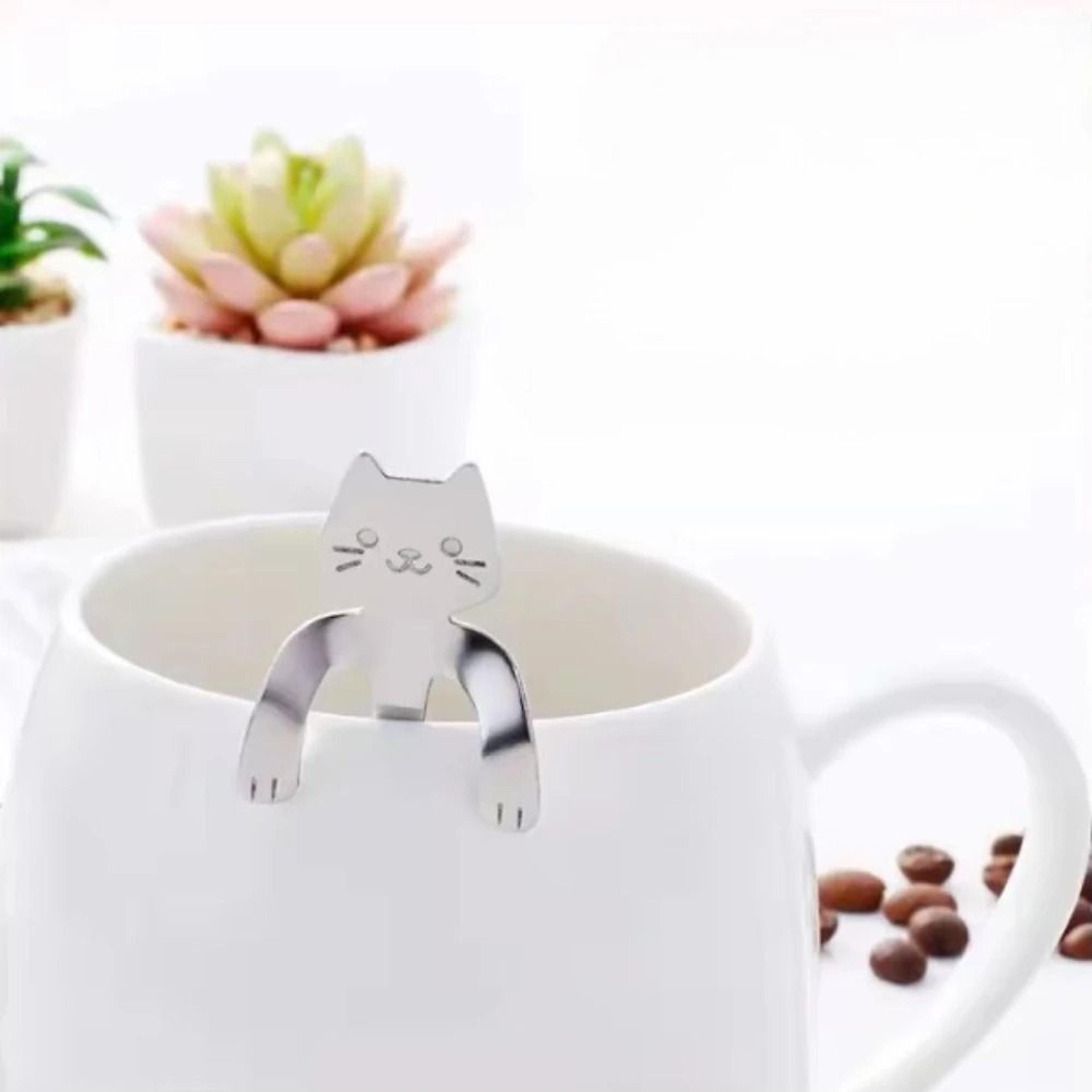 Lovely Cat Shape Stainless Steel Coffee And Dessert Spoon 3
