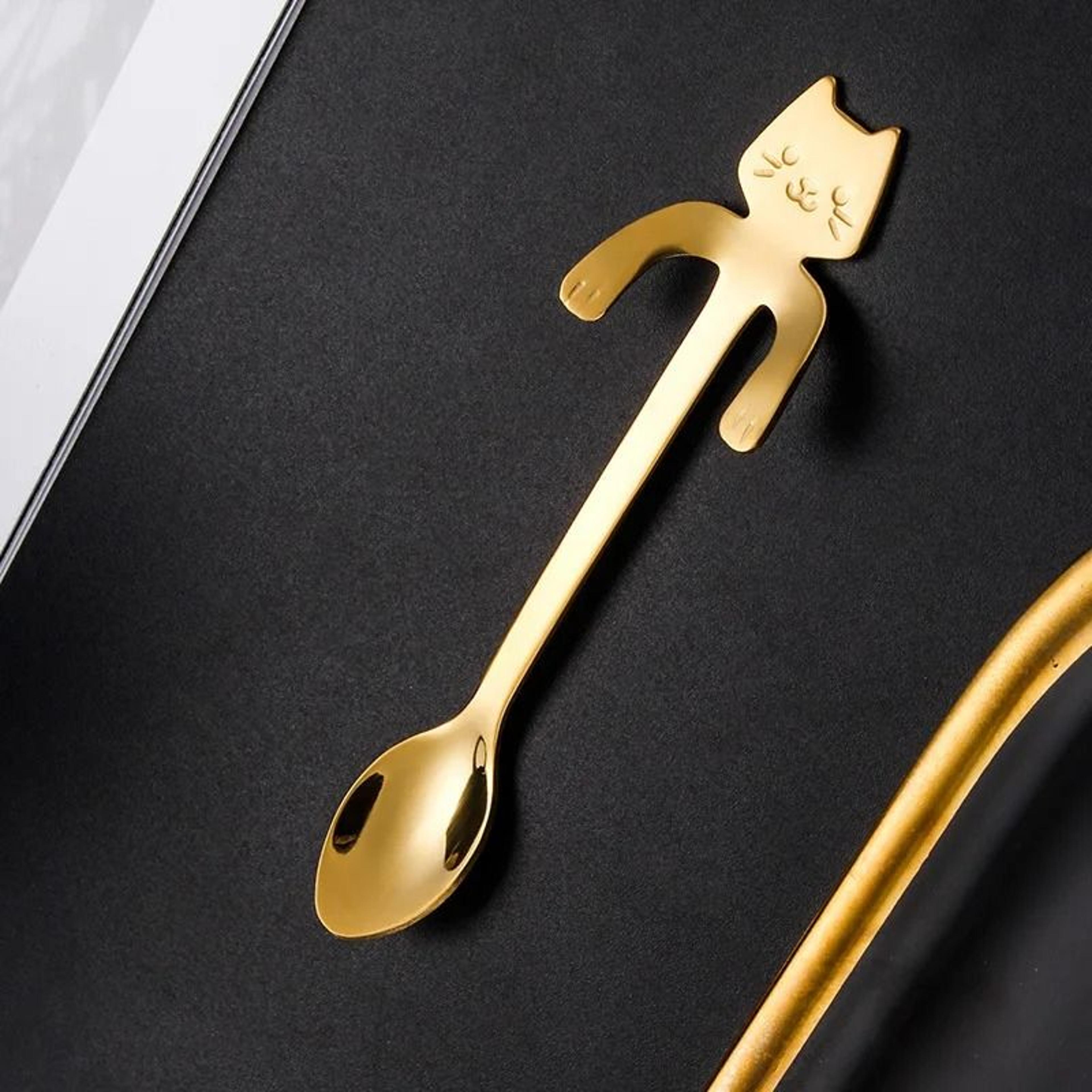Lovely Cat Shape Stainless Steel Coffee And Dessert Spoon 4