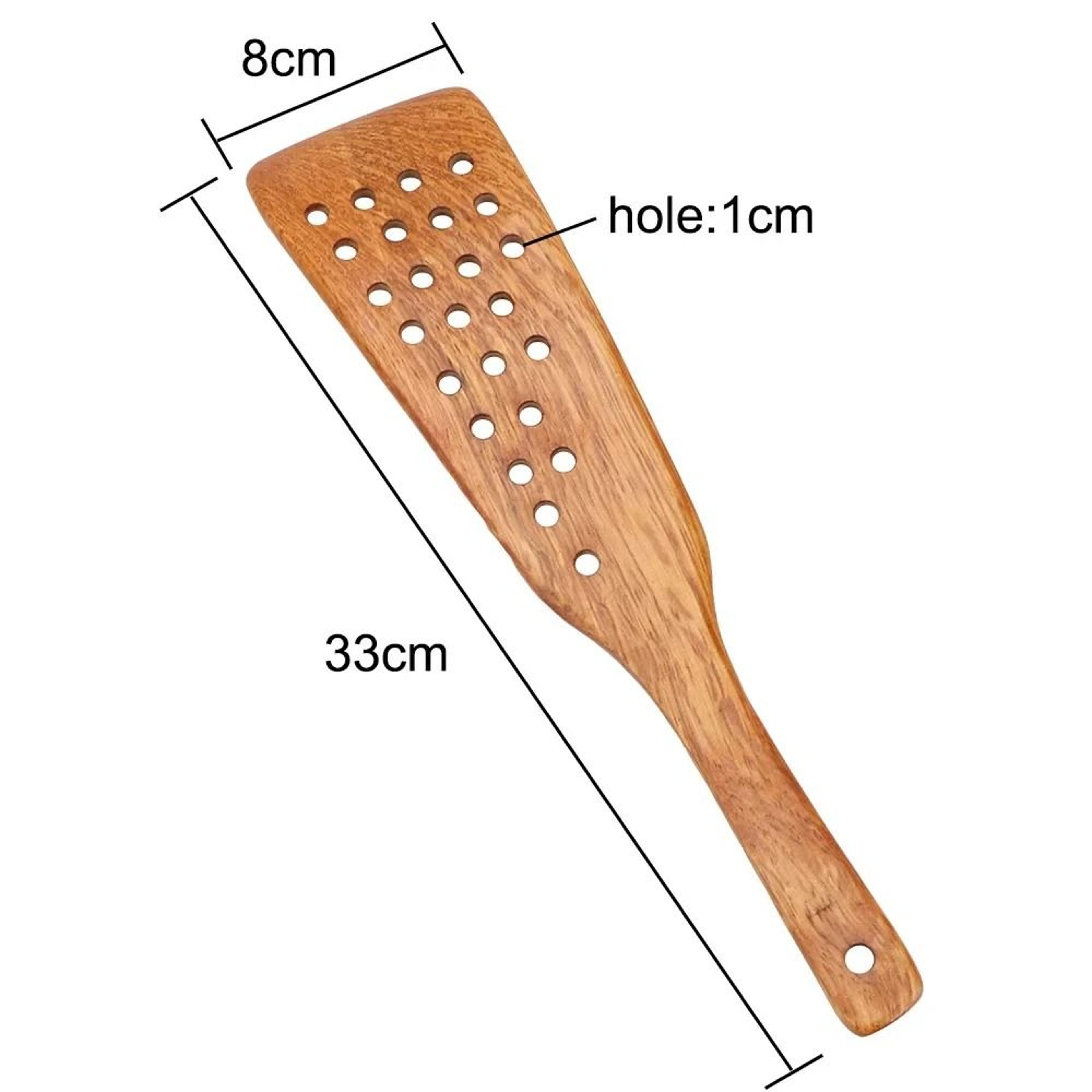 Wooden Frying Shovel And Slotted Steak Spatula 6