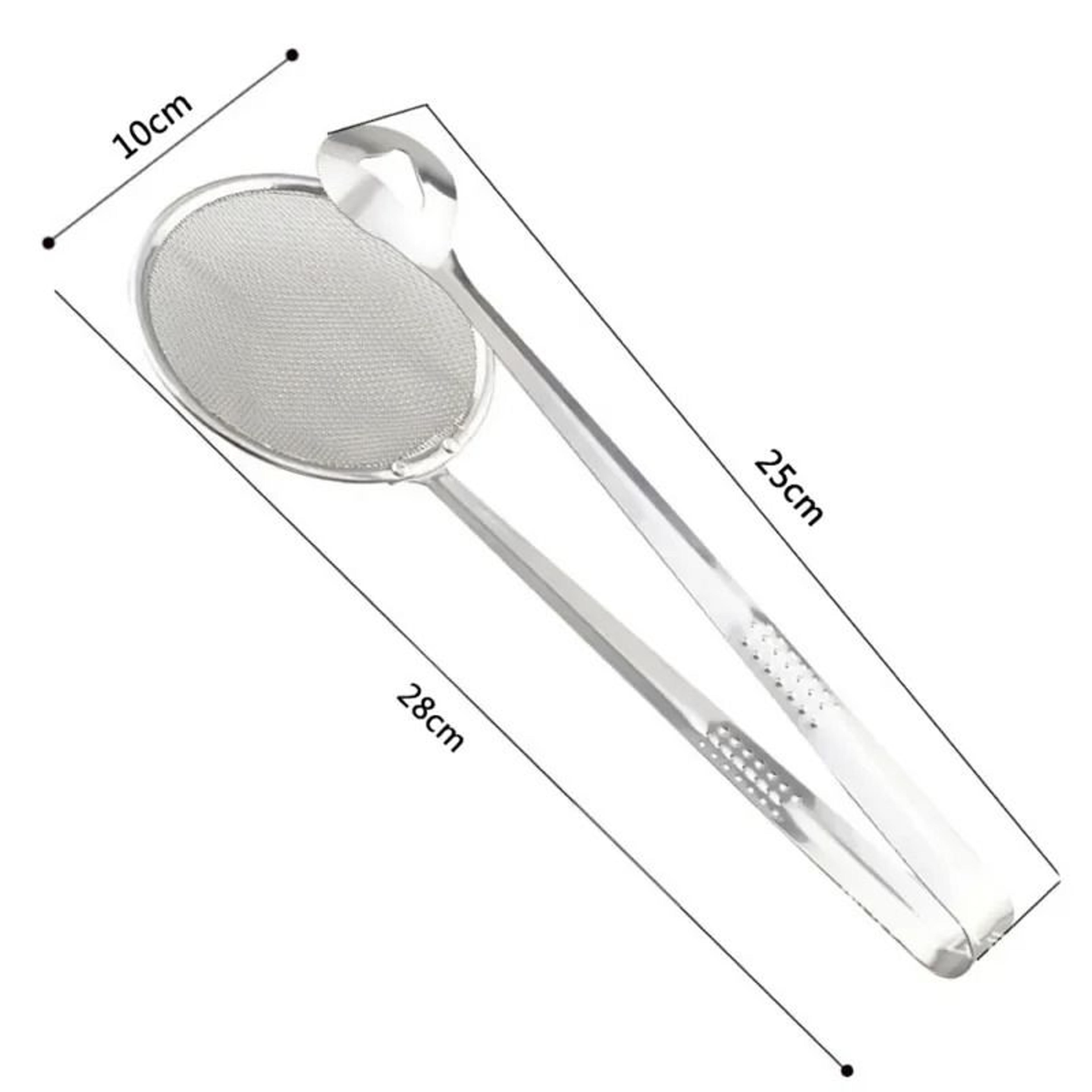 Stainless Steel Food Strainer And Frying Tongs 6