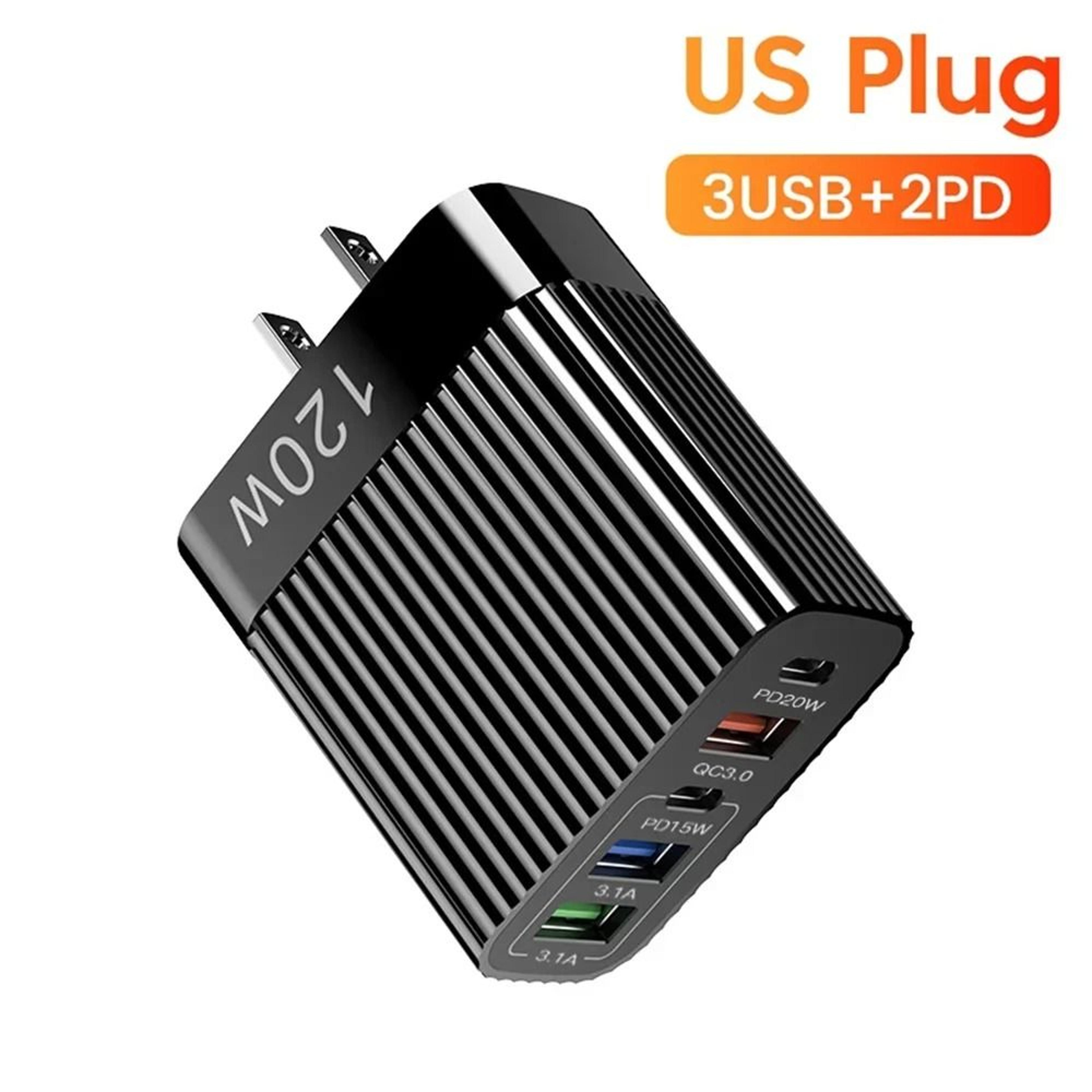 120W 5 Port Multi Device USB Power Hub 6