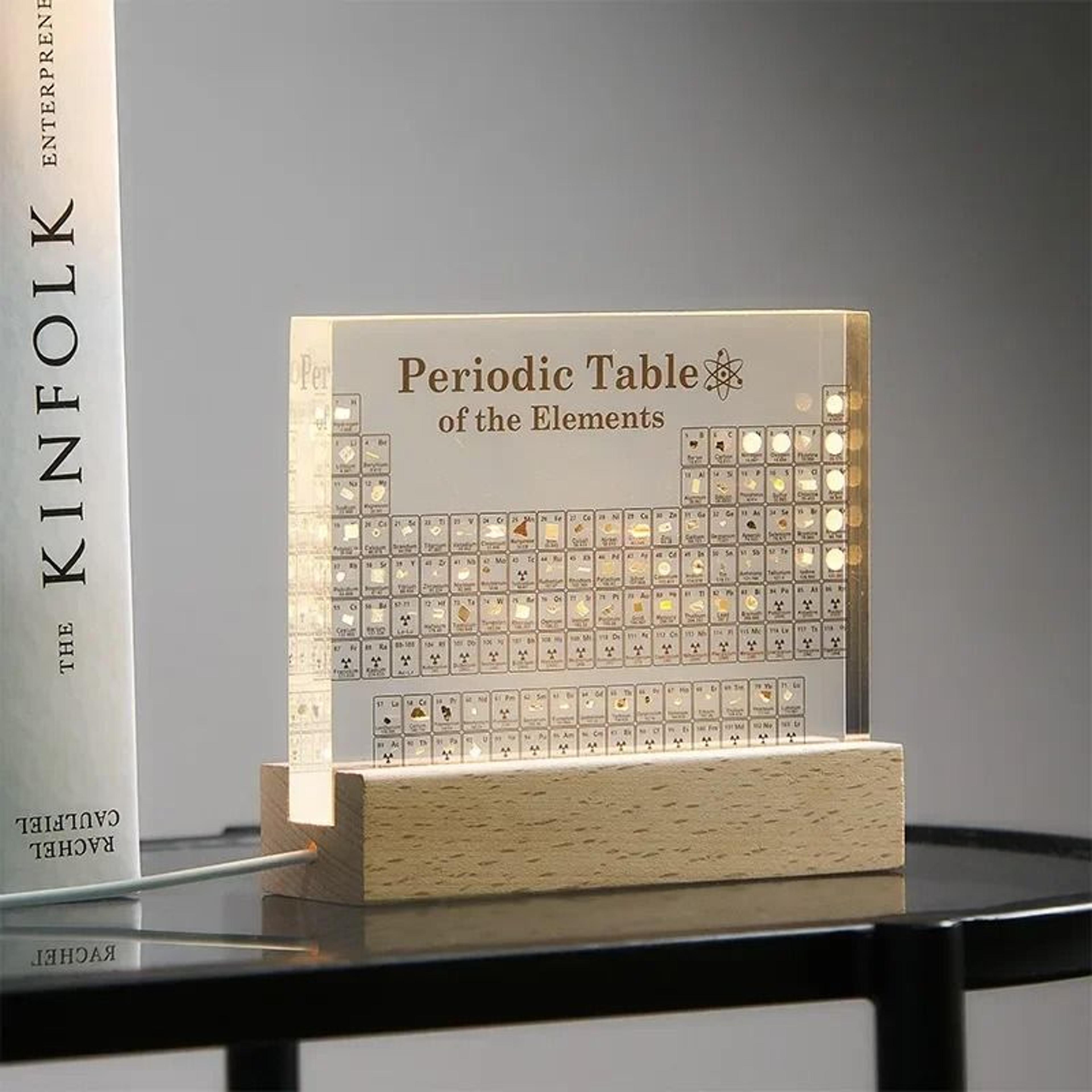 Professional Acrylic Periodic Table Display With Real Elements 1