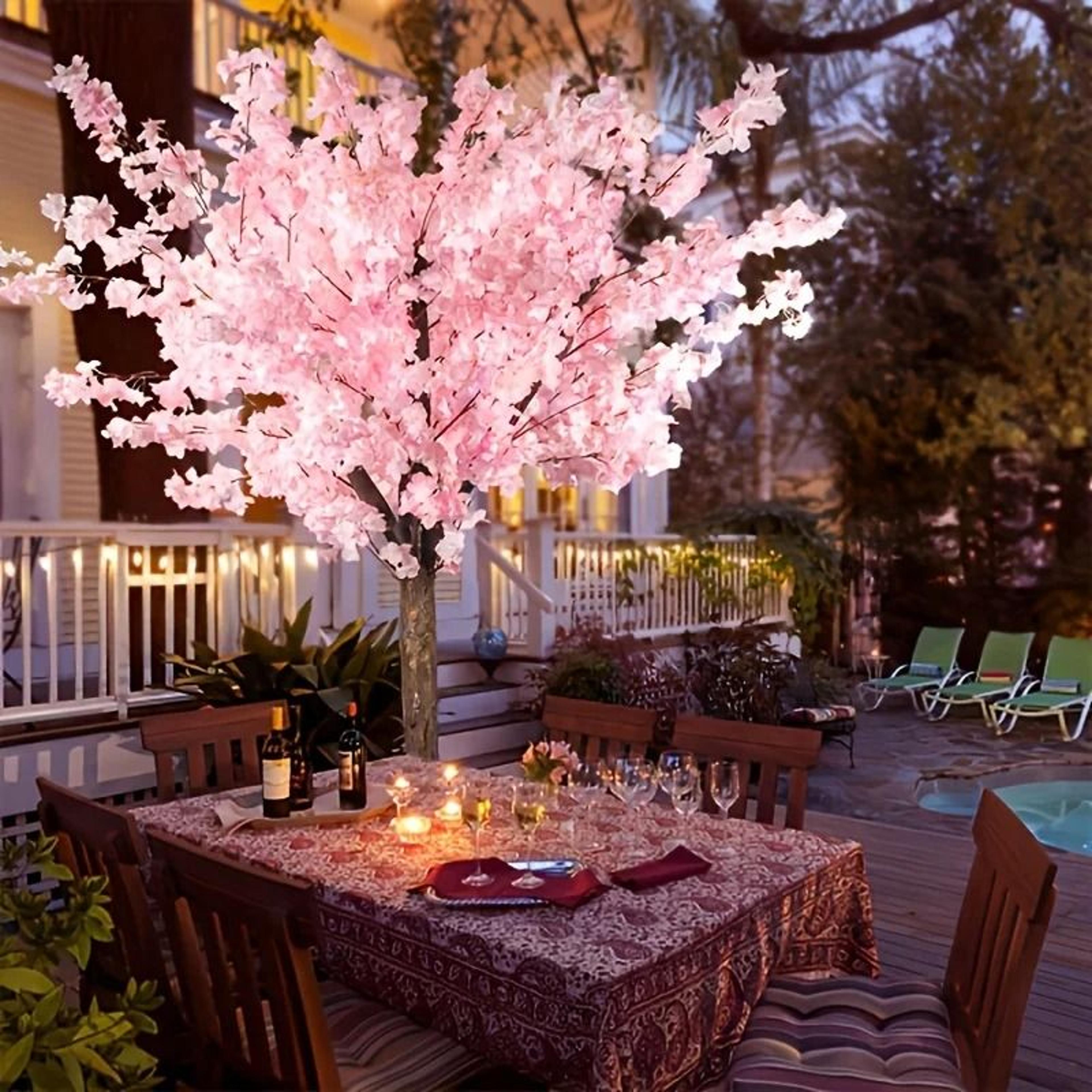 Elegant Artificial Cherry Blossom Pink Tree For Indoor And Outdoor Decor 2