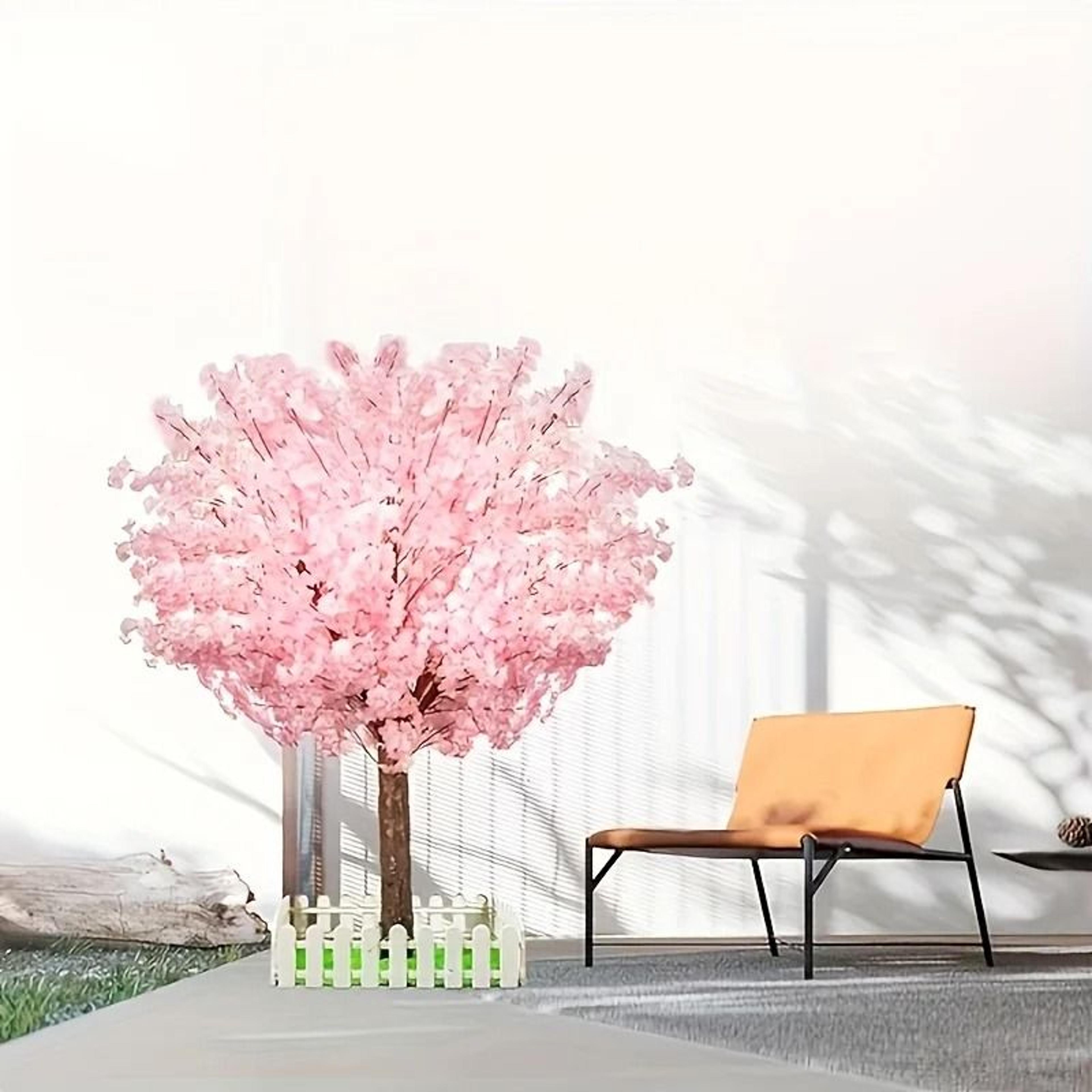Elegant Artificial Cherry Blossom Pink Tree For Indoor And Outdoor Decor 7