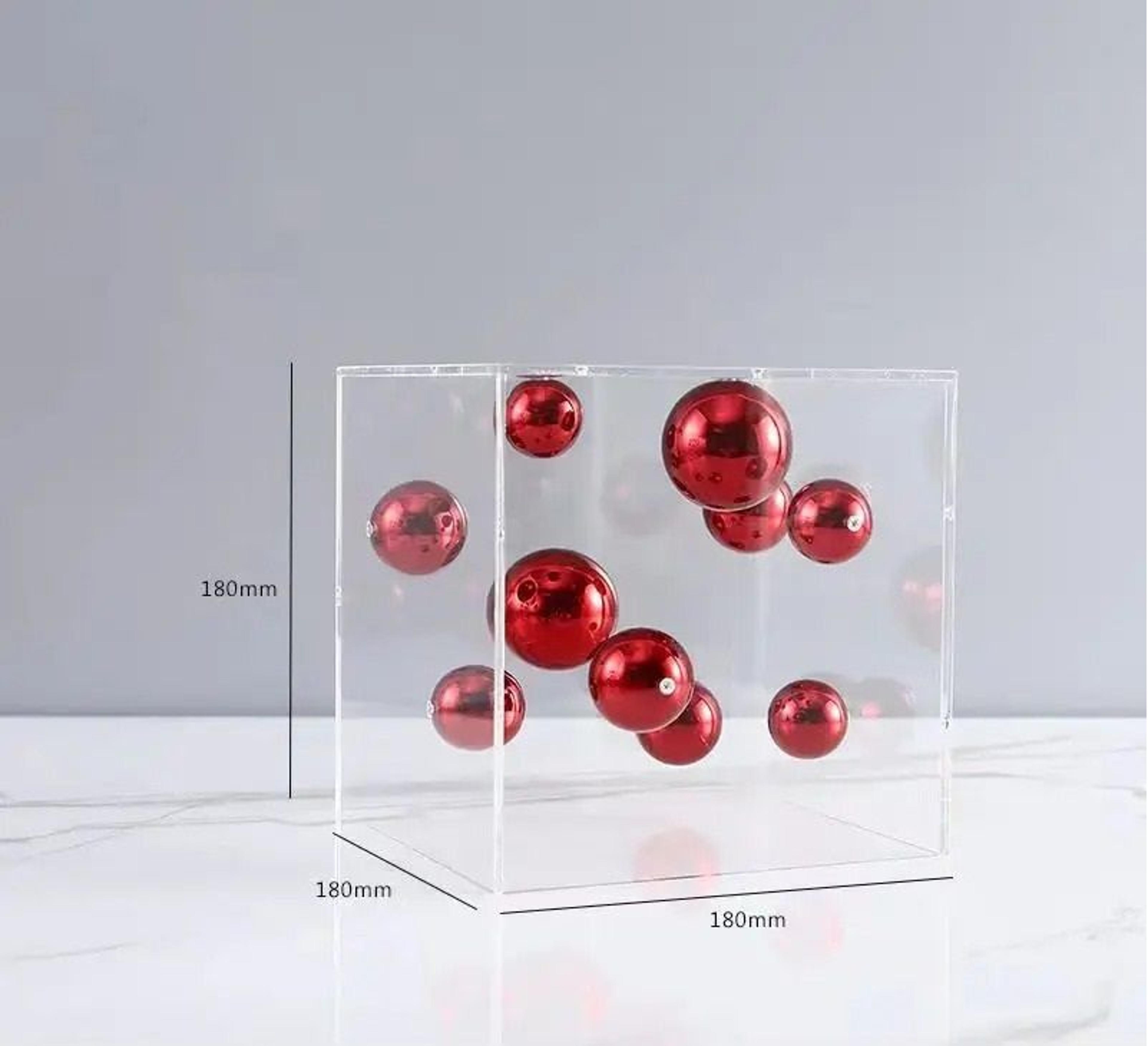 Modern Geometric Clear Acrylic Cube  Sphere Display Sculpture 8