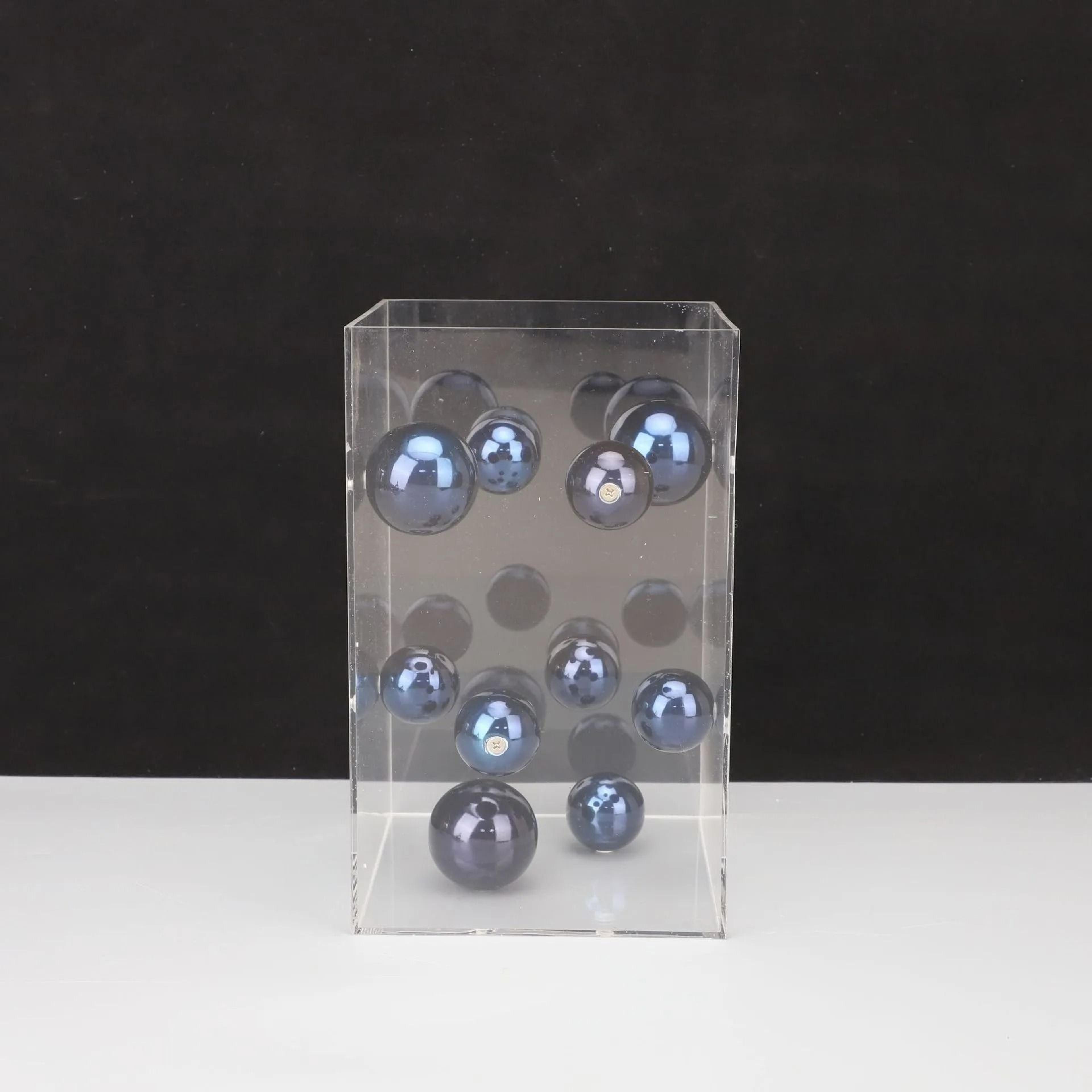 Modern Geometric Clear Acrylic Cube  Sphere Display Sculpture 9