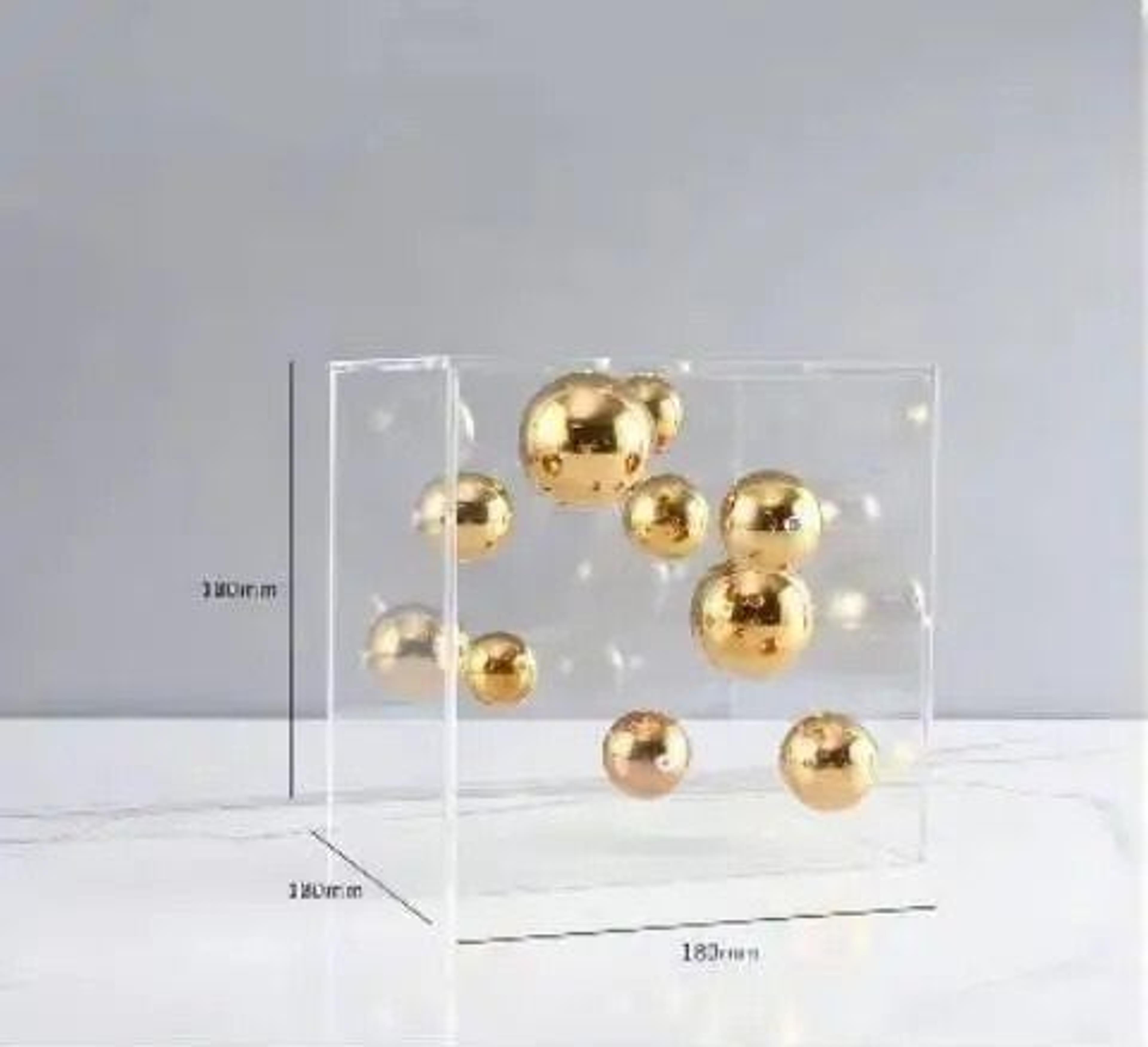 Modern Geometric Clear Acrylic Cube  Sphere Display Sculpture 11