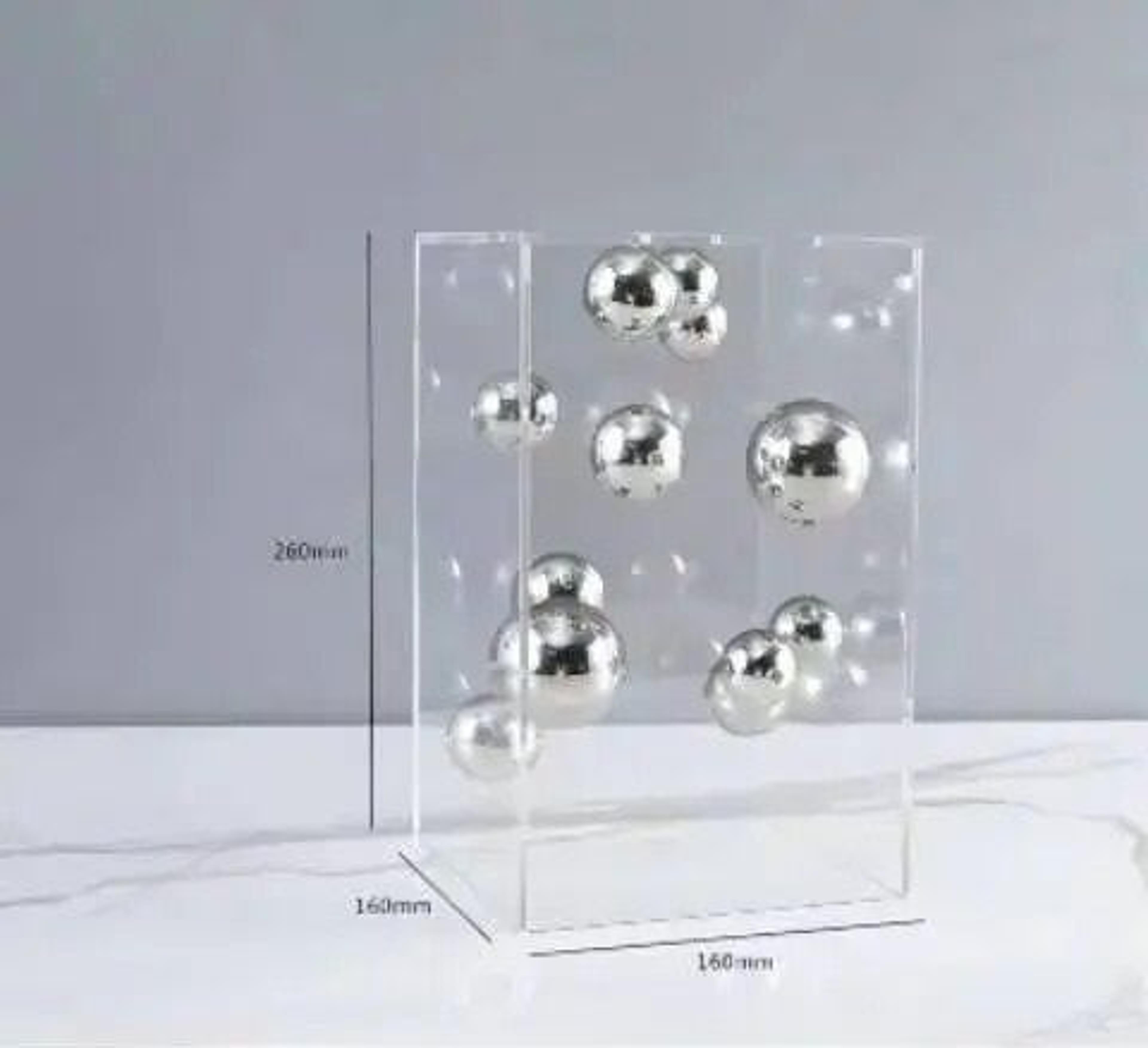Modern Geometric Clear Acrylic Cube  Sphere Display Sculpture 12