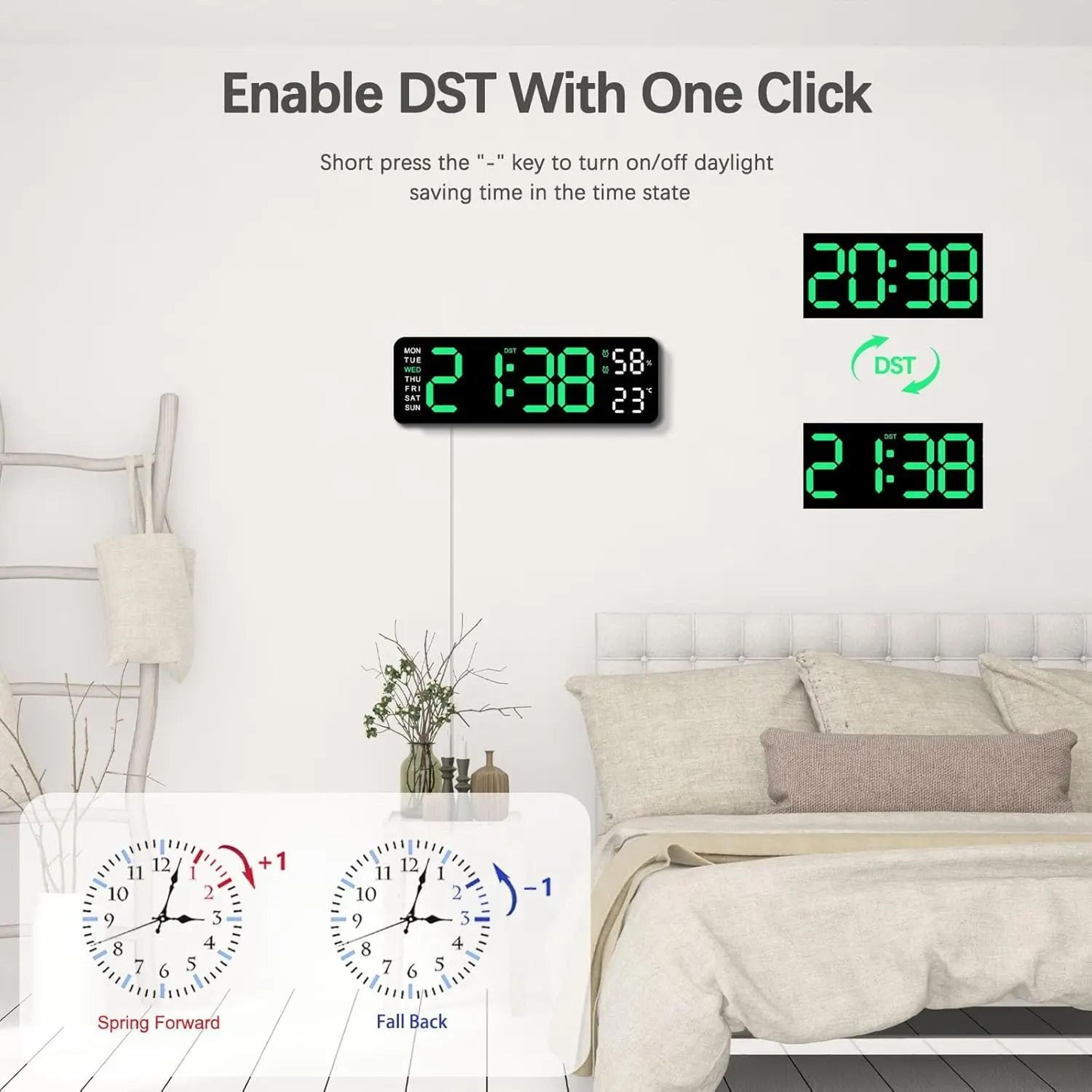 10-inch smart mute led digital wall & desktop clock