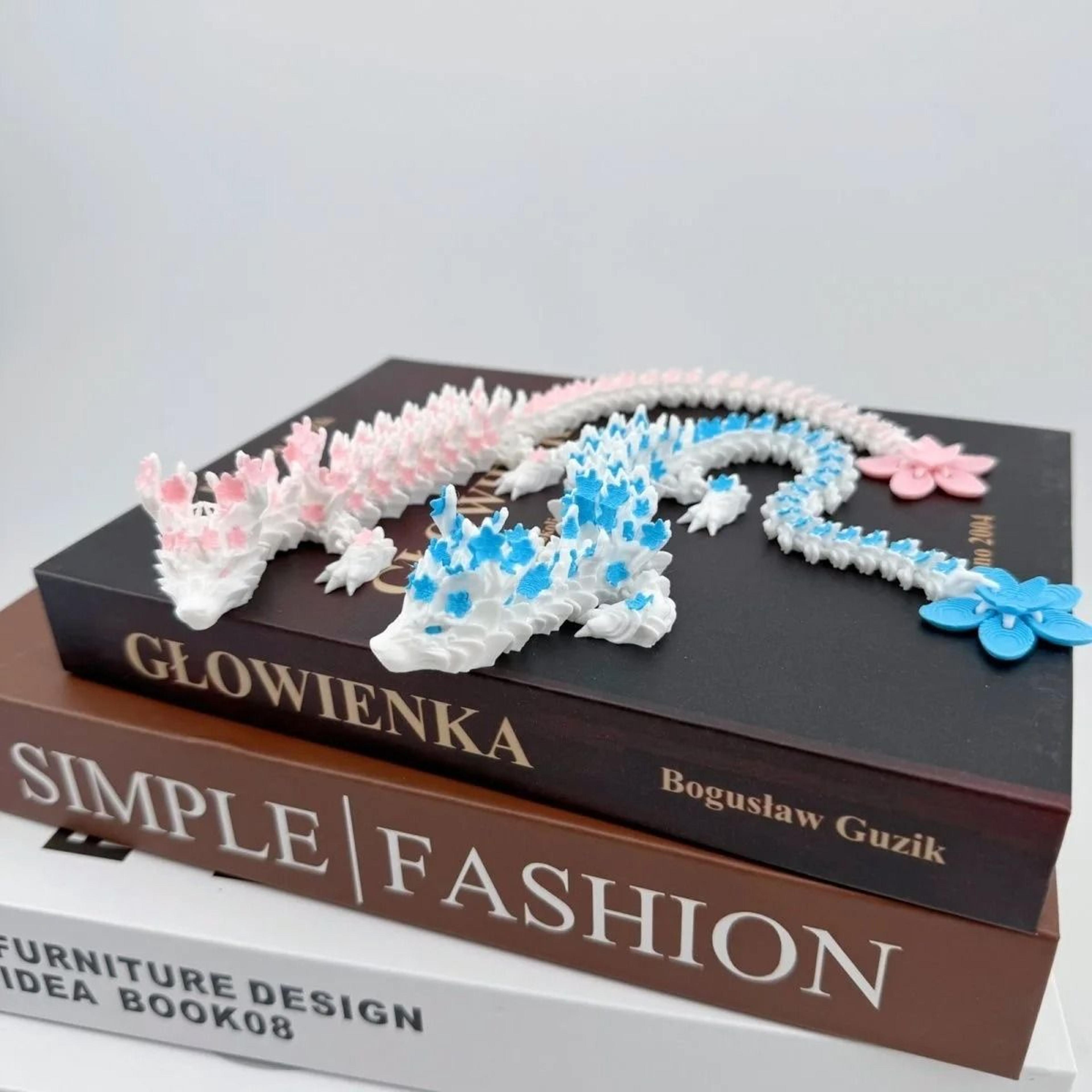 3D Printed Articulated Cherry Blossom Dragon Sculpture 5