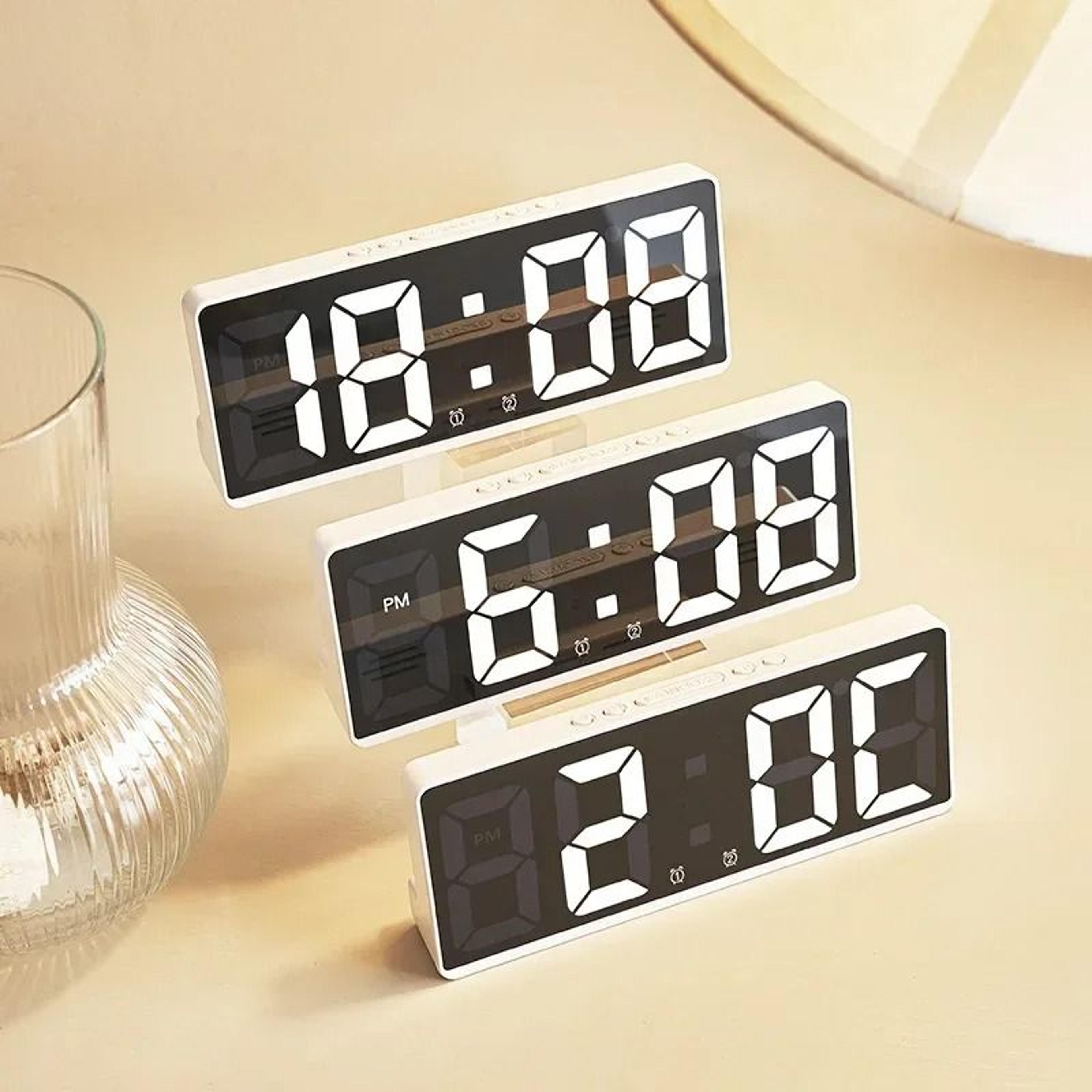 Smart Voice Controlled Mirror LED Digital Alarm Clock 3