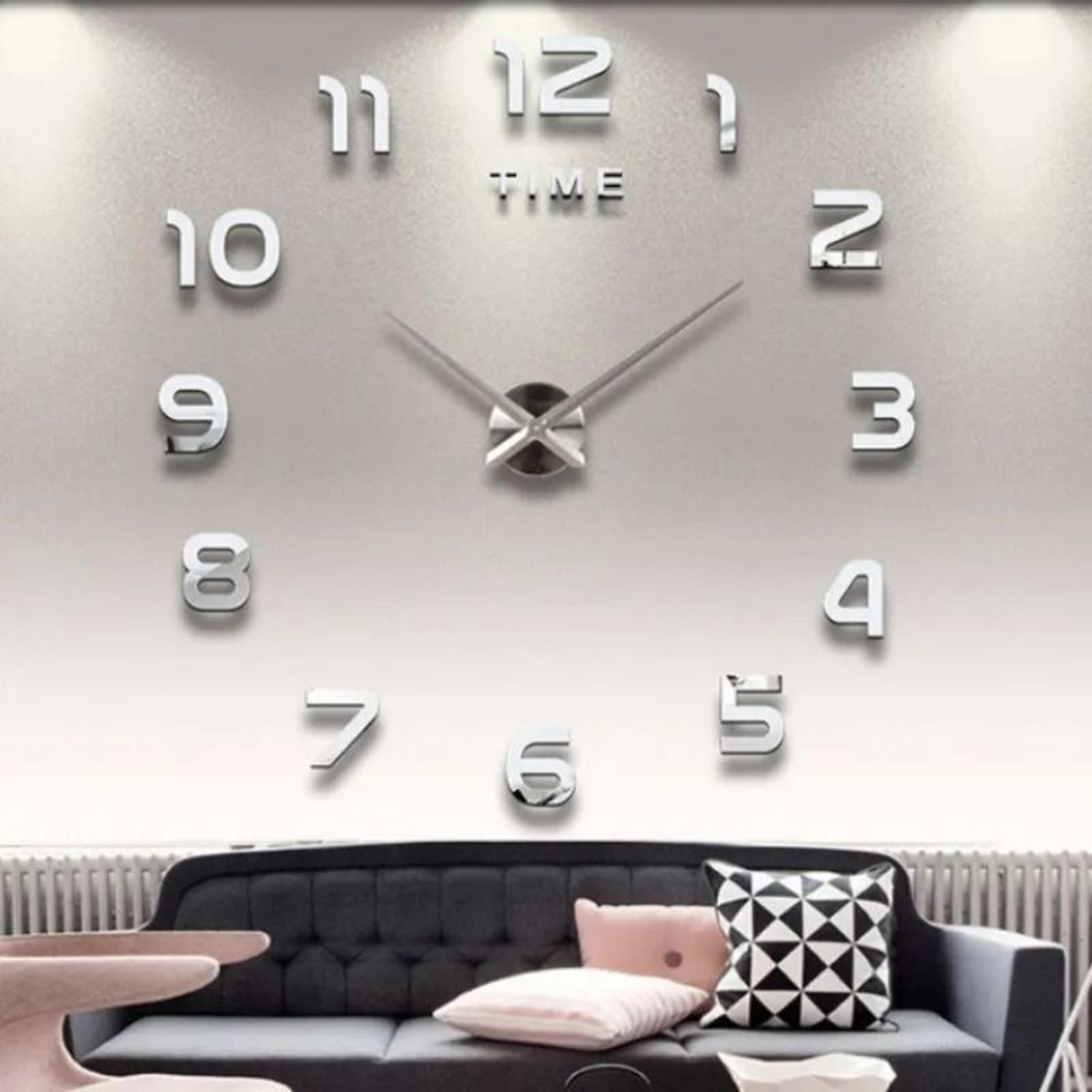 contemporary 3d oversized diy mirror wall clock