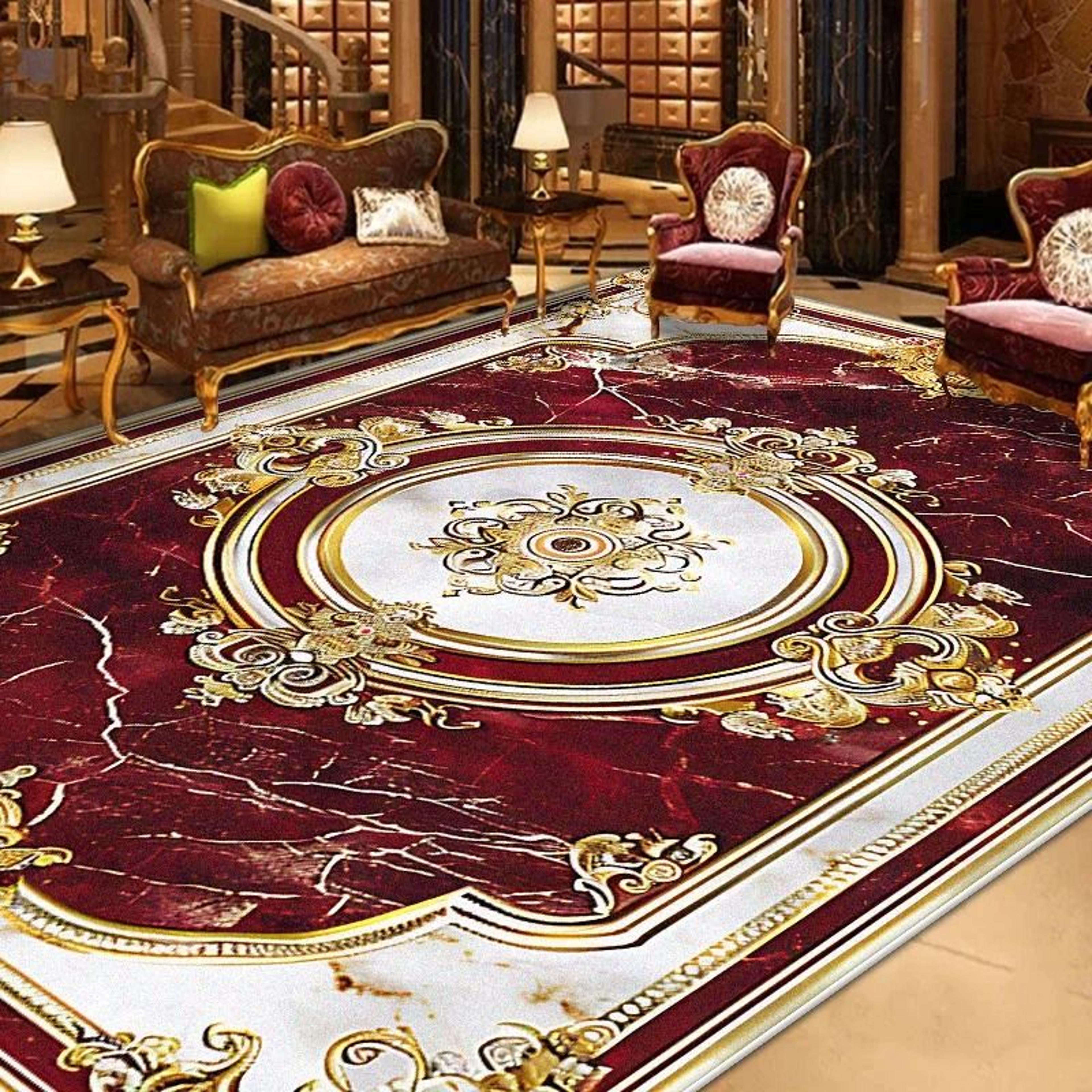 Gorgeous Retro European Architectural Area Rug 17