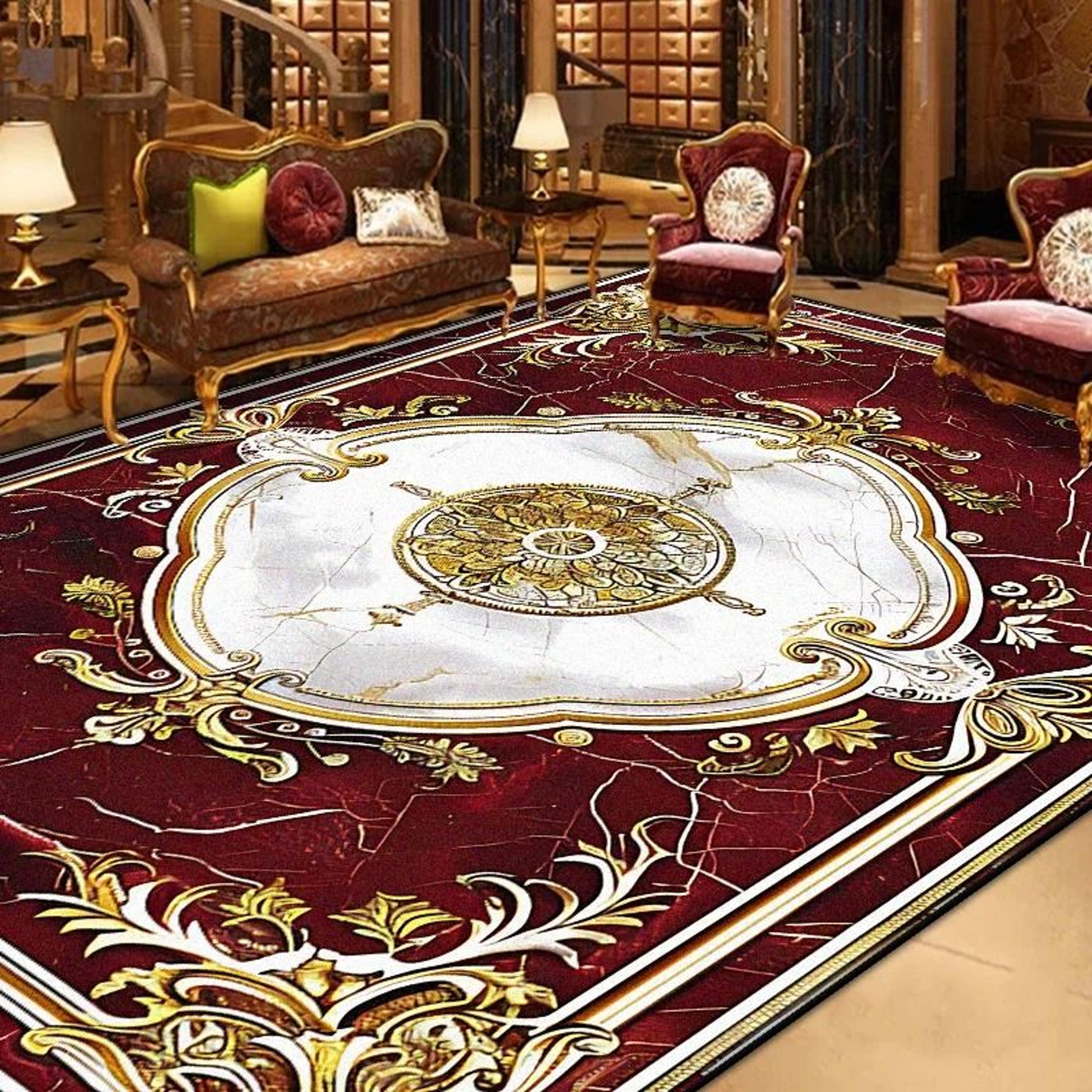 Gorgeous Retro European Architectural Area Rug 19