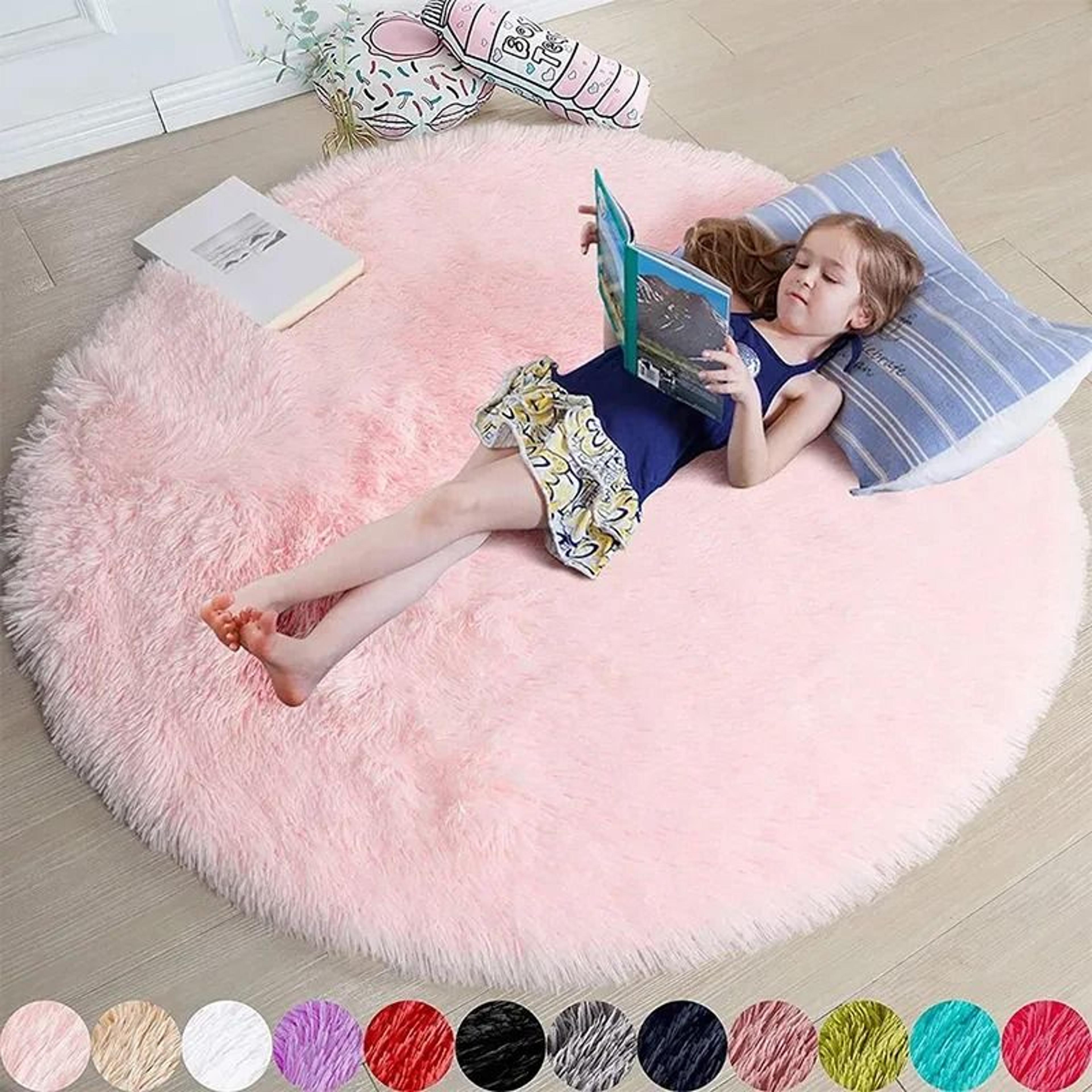ultra-soft shaggy round plush area rug