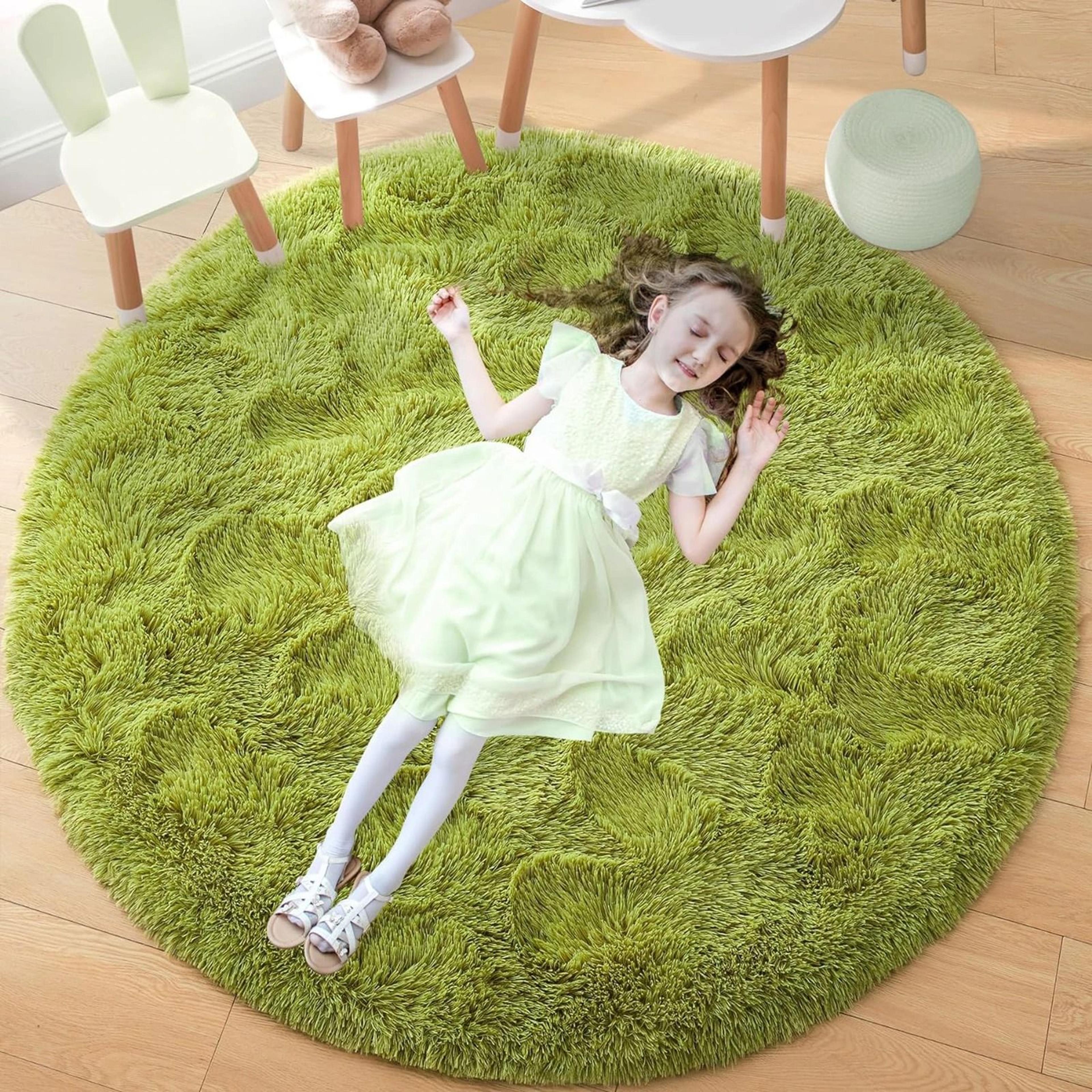 UltraSoft Shaggy Round Plush Onyx Rug 5