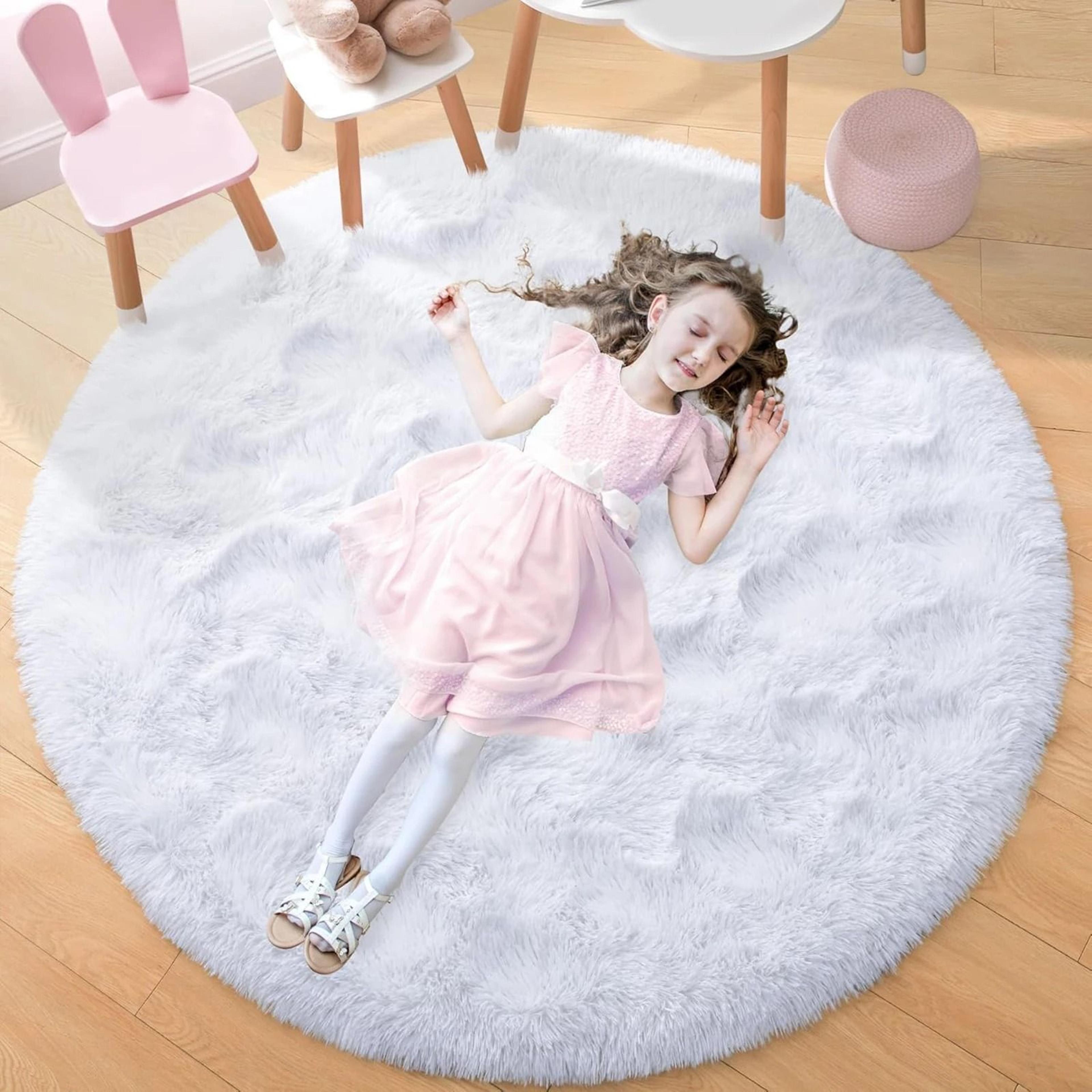 UltraSoft Shaggy Round Plush Onyx Rug 6