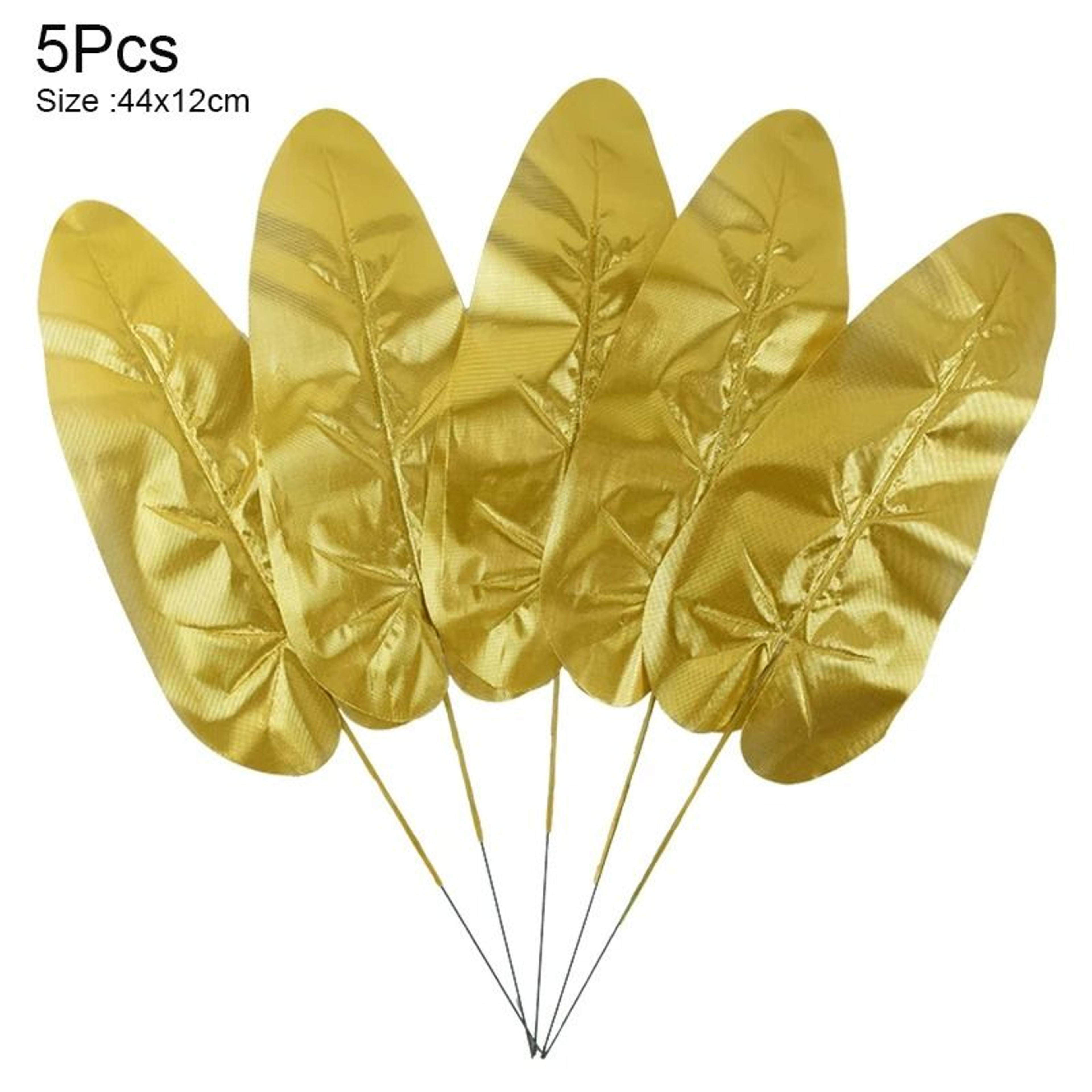 Artificial Gold And Green Tropical Palm Leaves 22
