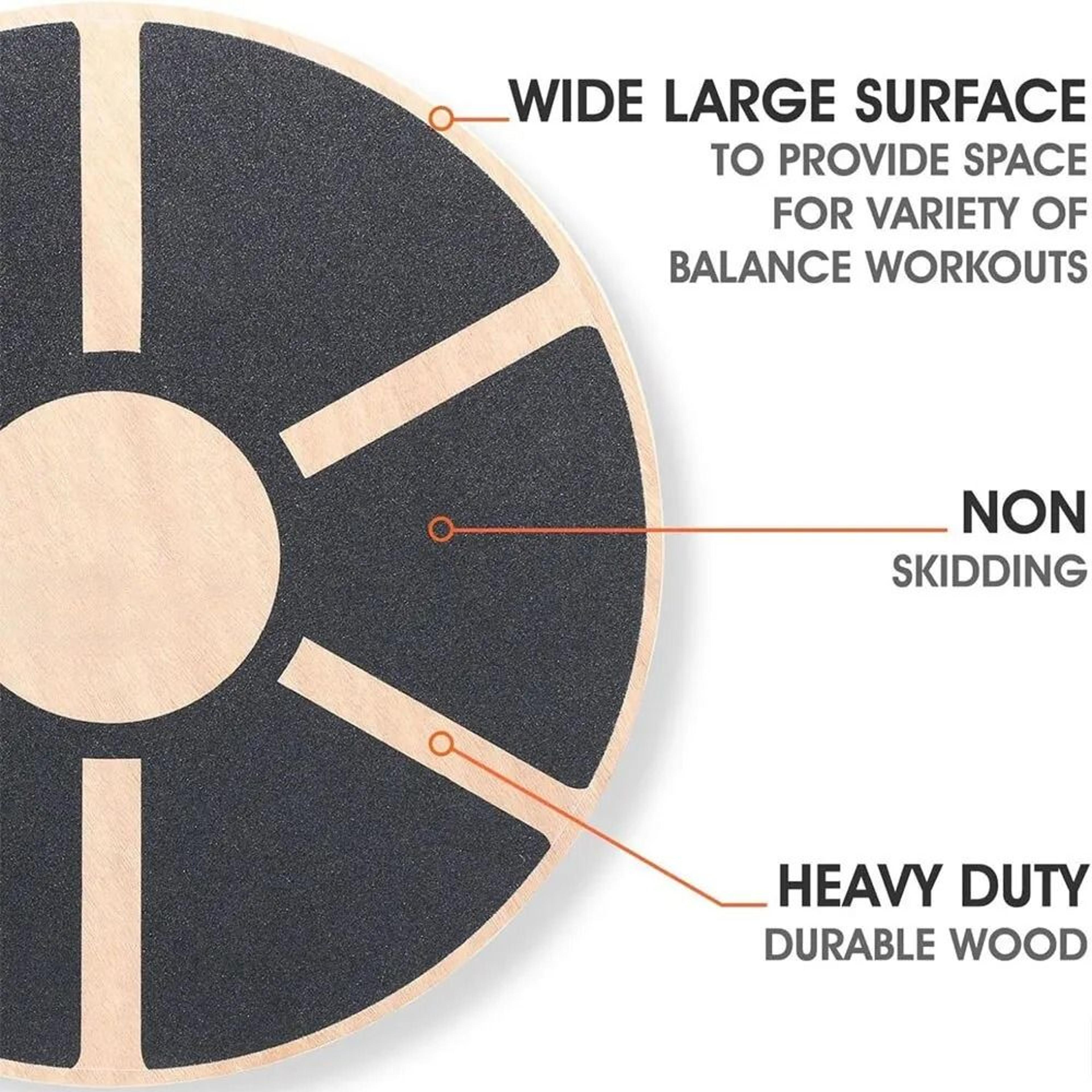 Premium Wooden Wobble Balance Board  NonSlip Yoga Waist Twisting Fitness Equipment 3