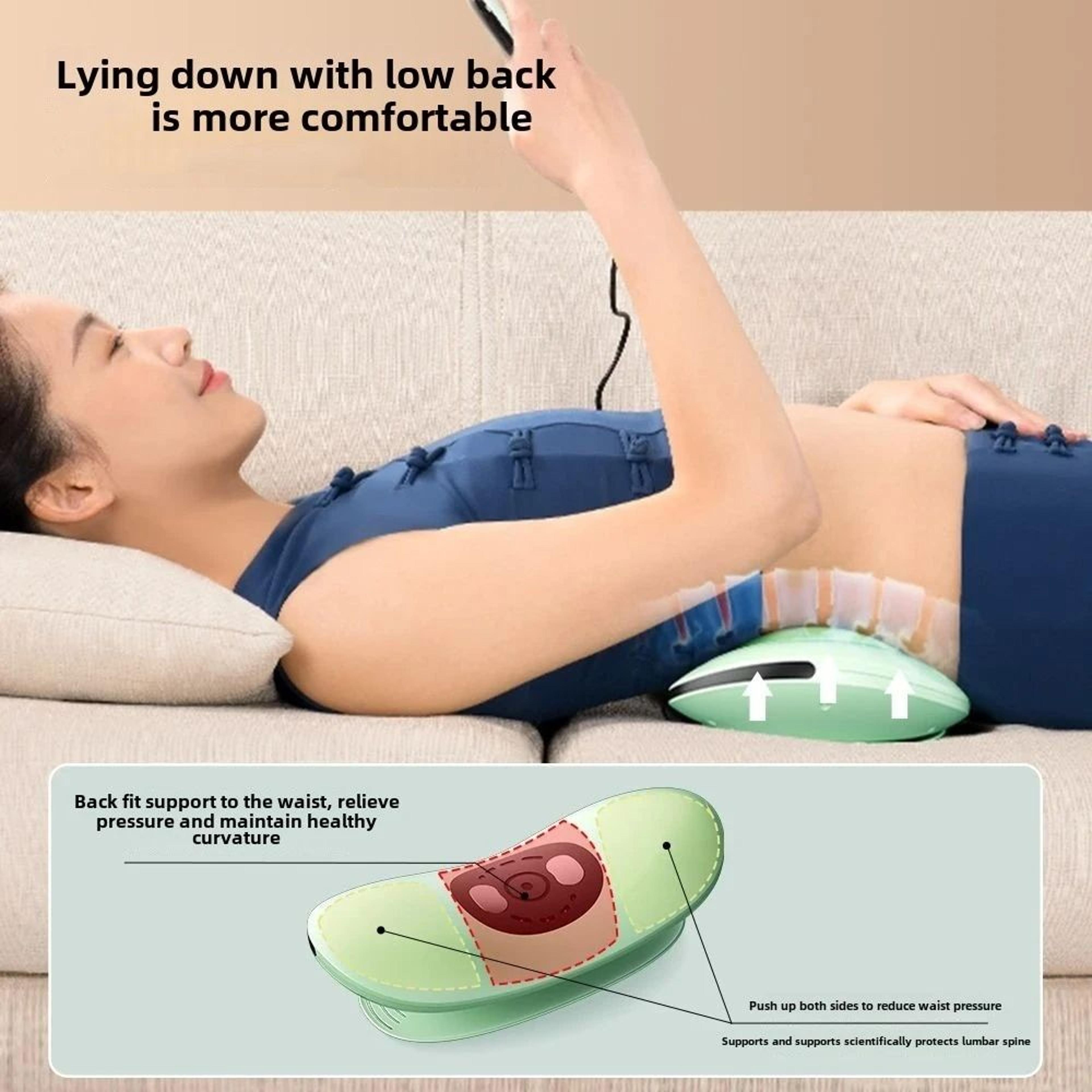 Electric Lumbar Traction Massager With Adjustable Vibration  Heating For Waist And Spine Relief 0