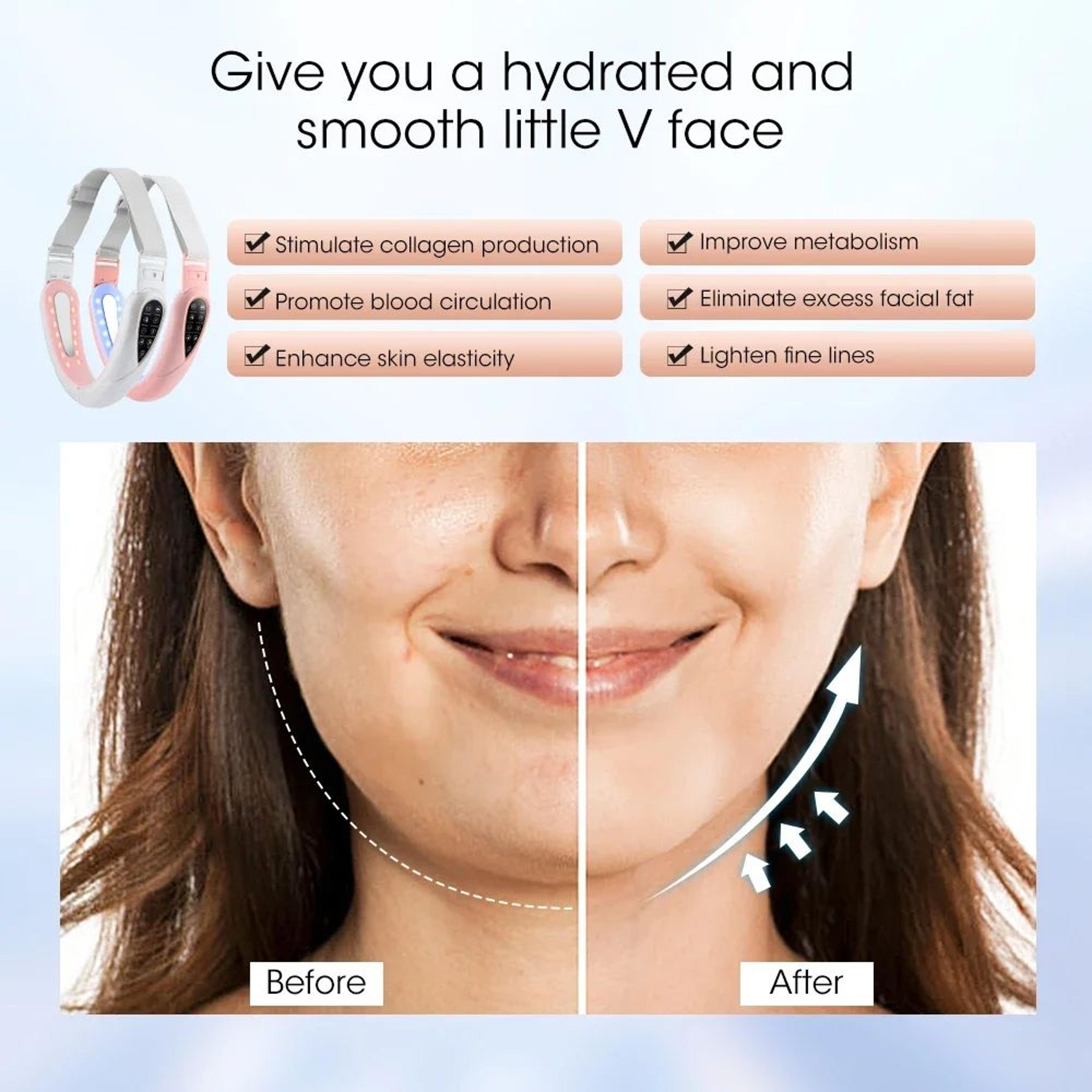 Rechargeable V Face Massager Portable LED Facial Massage Device For Skin Tightening  Collagen Boost 2