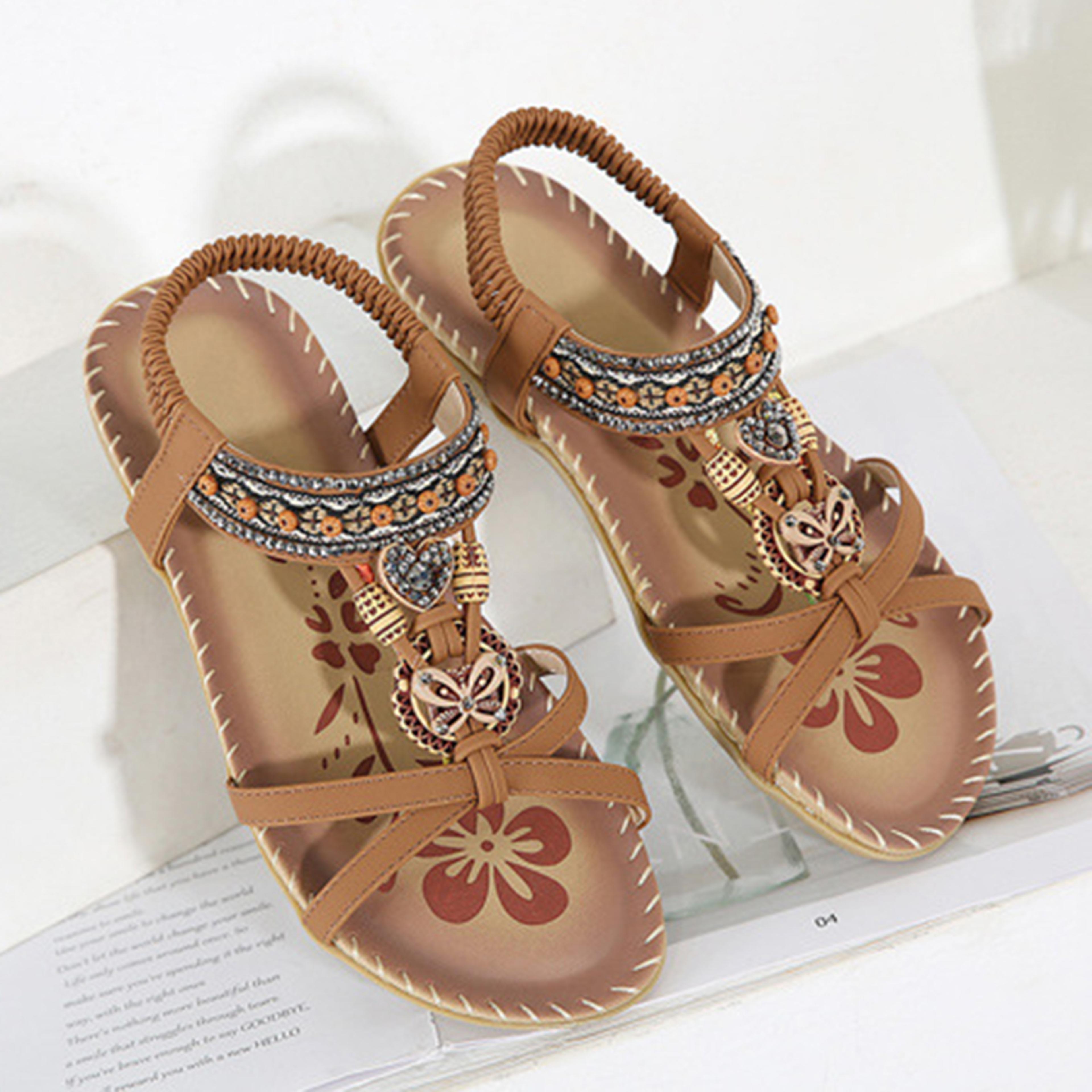 Womens Summer Sandals Casual Walking Shoes For Beach  Party Comfortable Outdoor Footwear 10