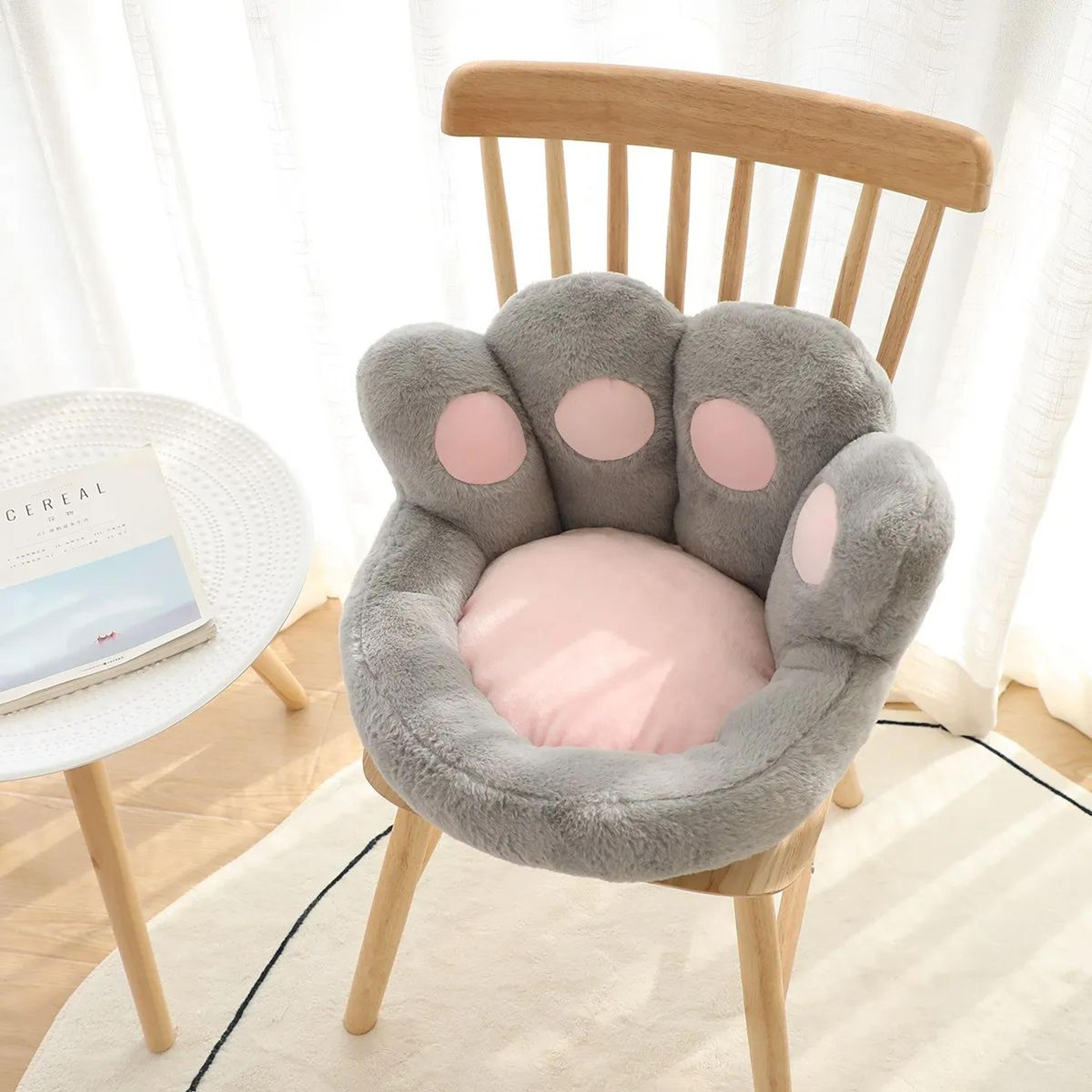 soft detachable bear paw cushion pillow with lumbar support, non-slip bottom, home decor for bed, sofa & office