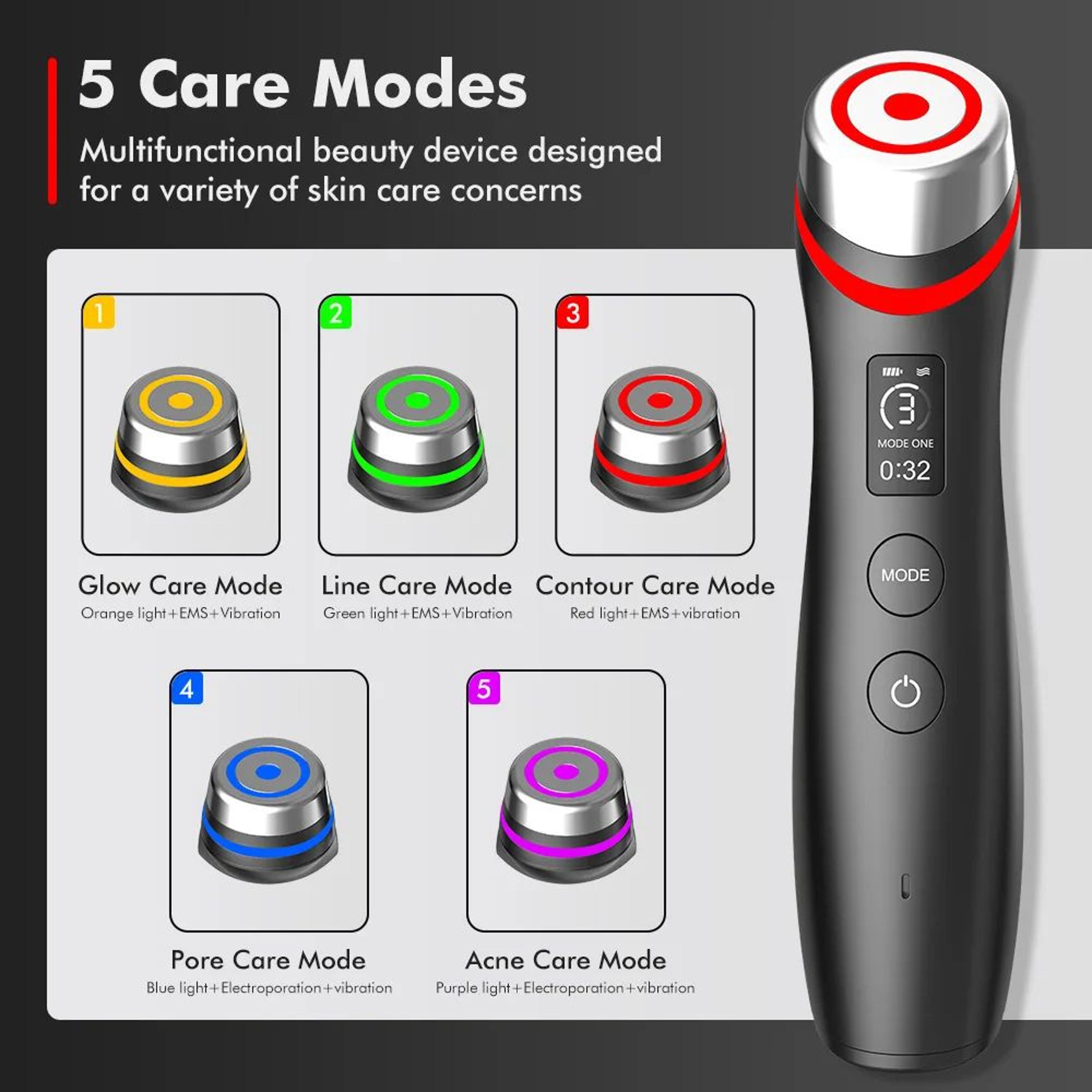 6 In 1 Age Booster Skin Care Facial Device Glow Booster Beauty Tool With Microcurrent Lift  AntiAgi 3