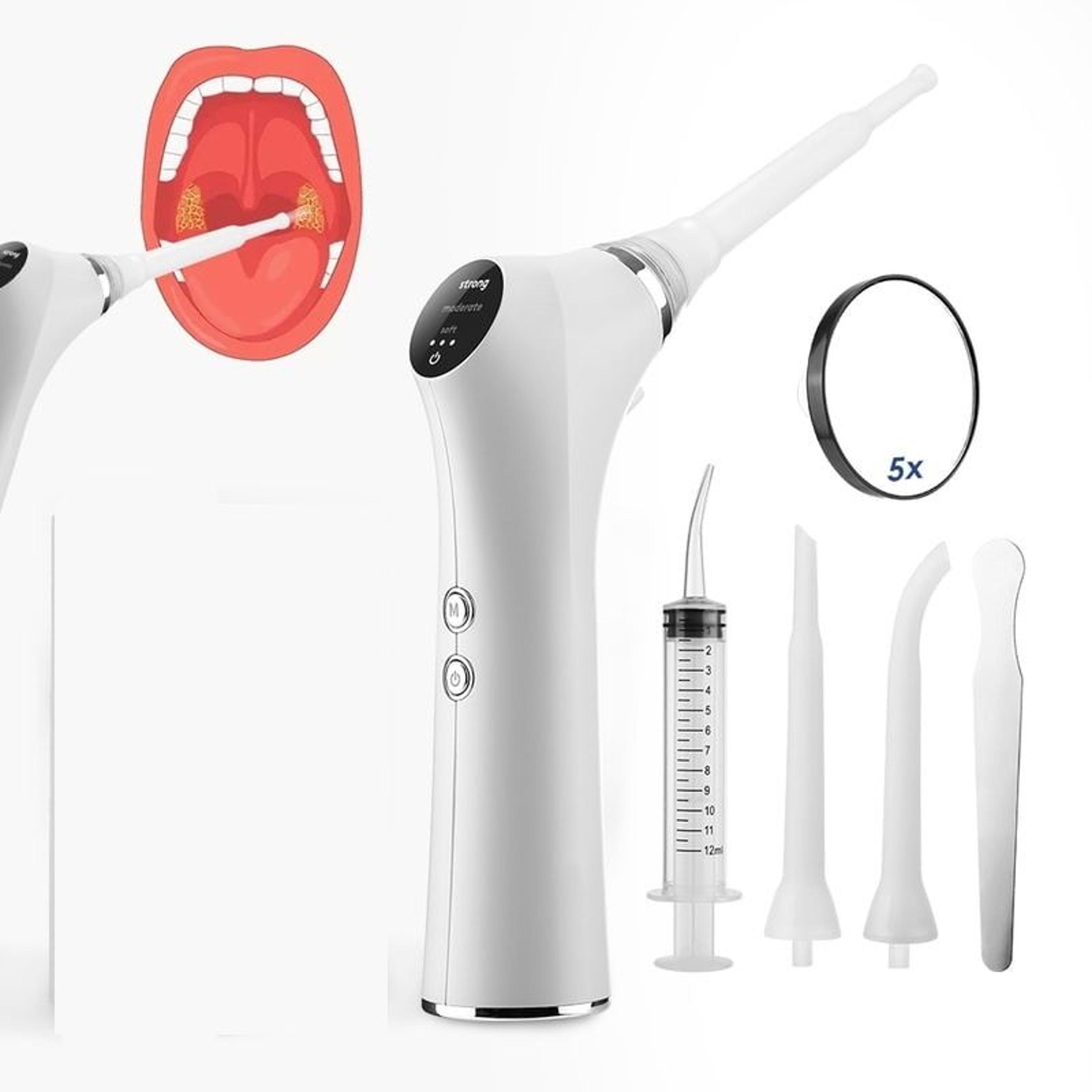 Electric Tonsil Stone Remover Kit Tonsil Stone Removal Vacuum With LED Light 3 Suction Modes  Irrig