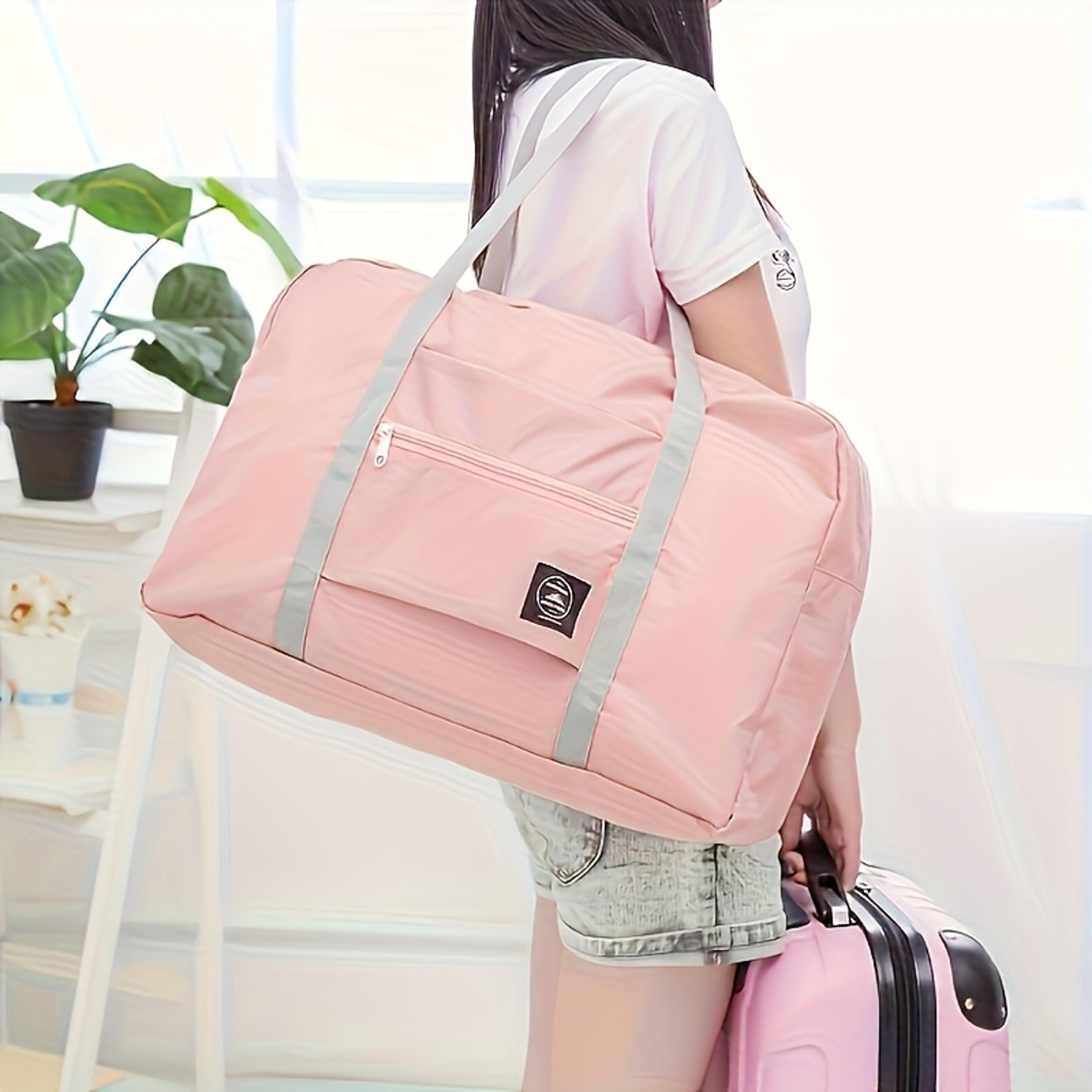 lightweight foldable duffel bag, airline carry on bag for girls, large travel tote, weekend and gym bag