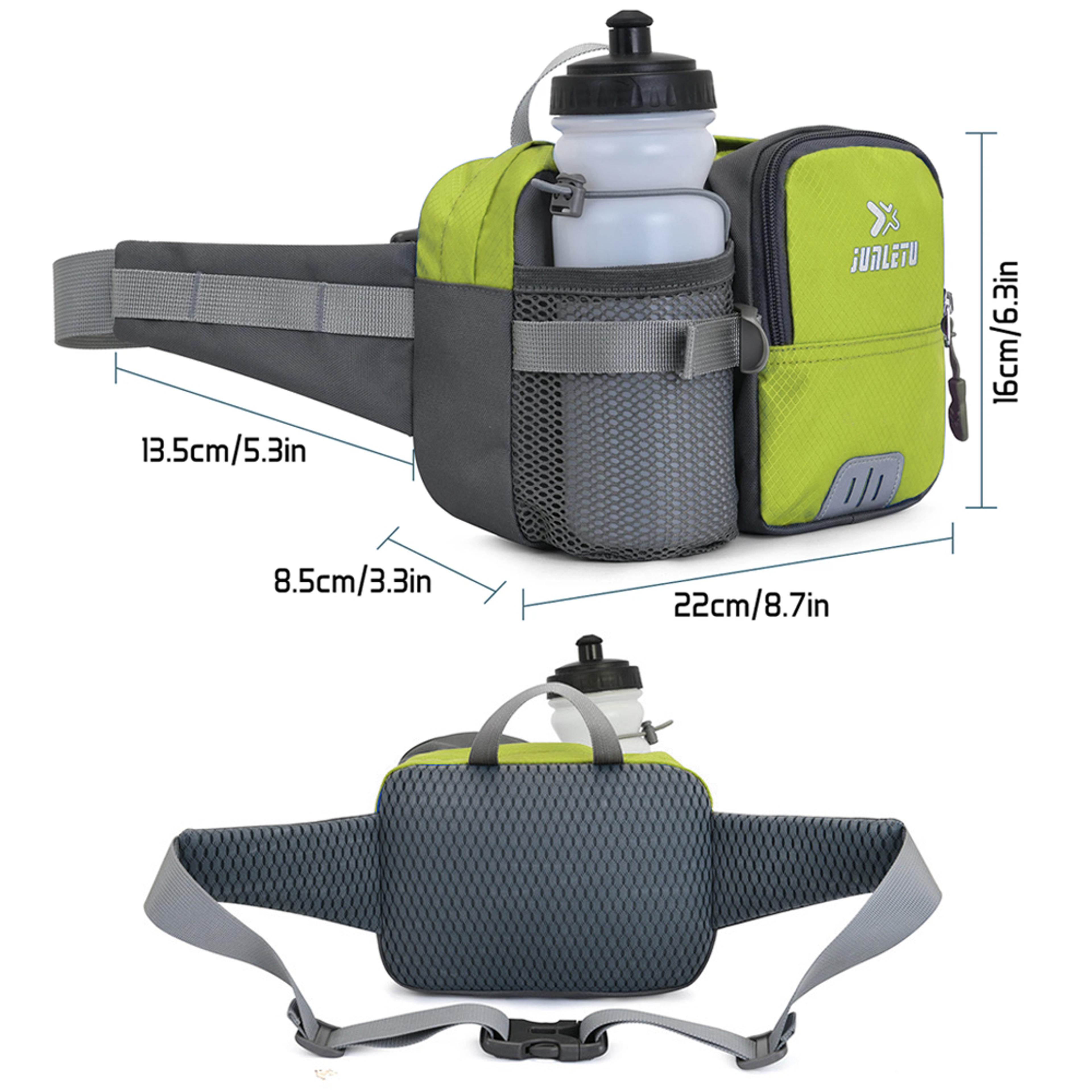 Adjustable Fanny Pack With Bottle Holder WaterResistant Waist Bag MultiPocket Design For Hiking Tra 4