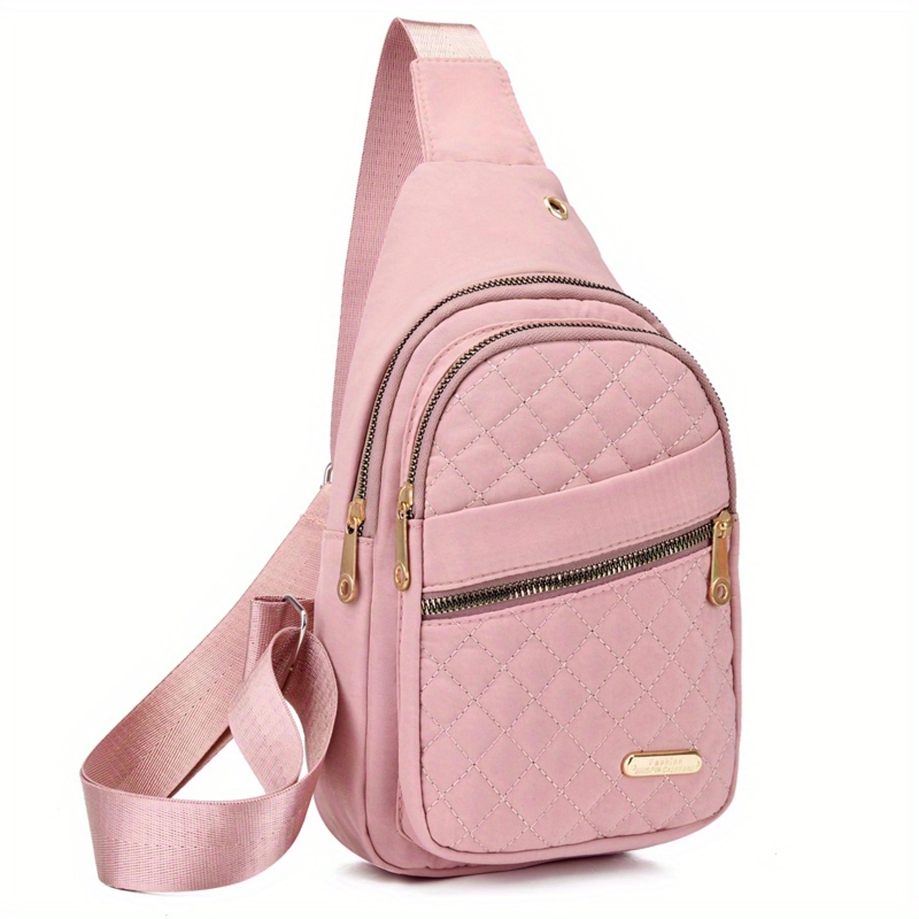 Foldable Portable Lightweight Quilted Chest Bag Trendy Versatile Tote Ideal Shoulder Bag For Outdoo 5