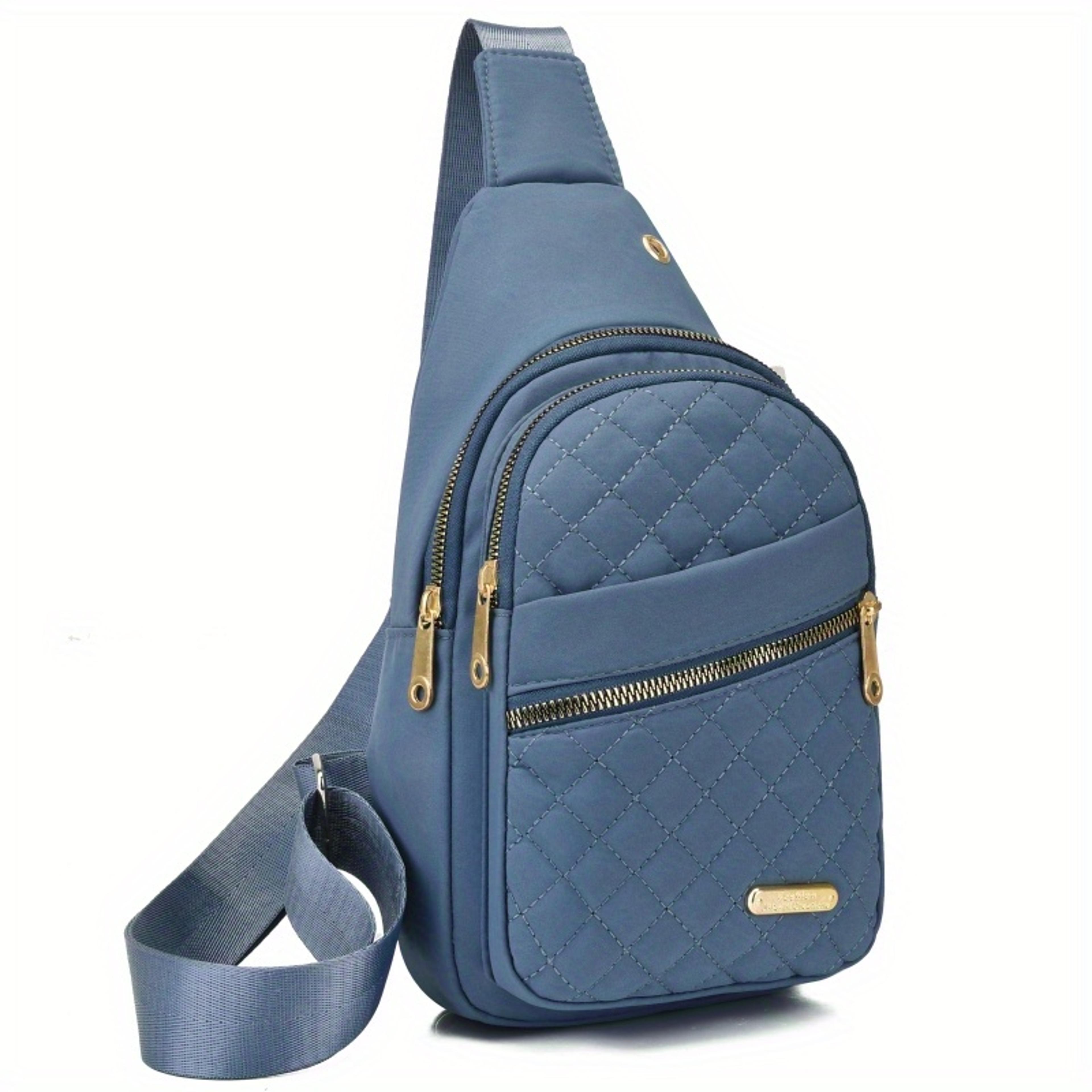Foldable Portable Lightweight Quilted Chest Bag Trendy Versatile Tote Ideal Shoulder Bag For Outdoo 6
