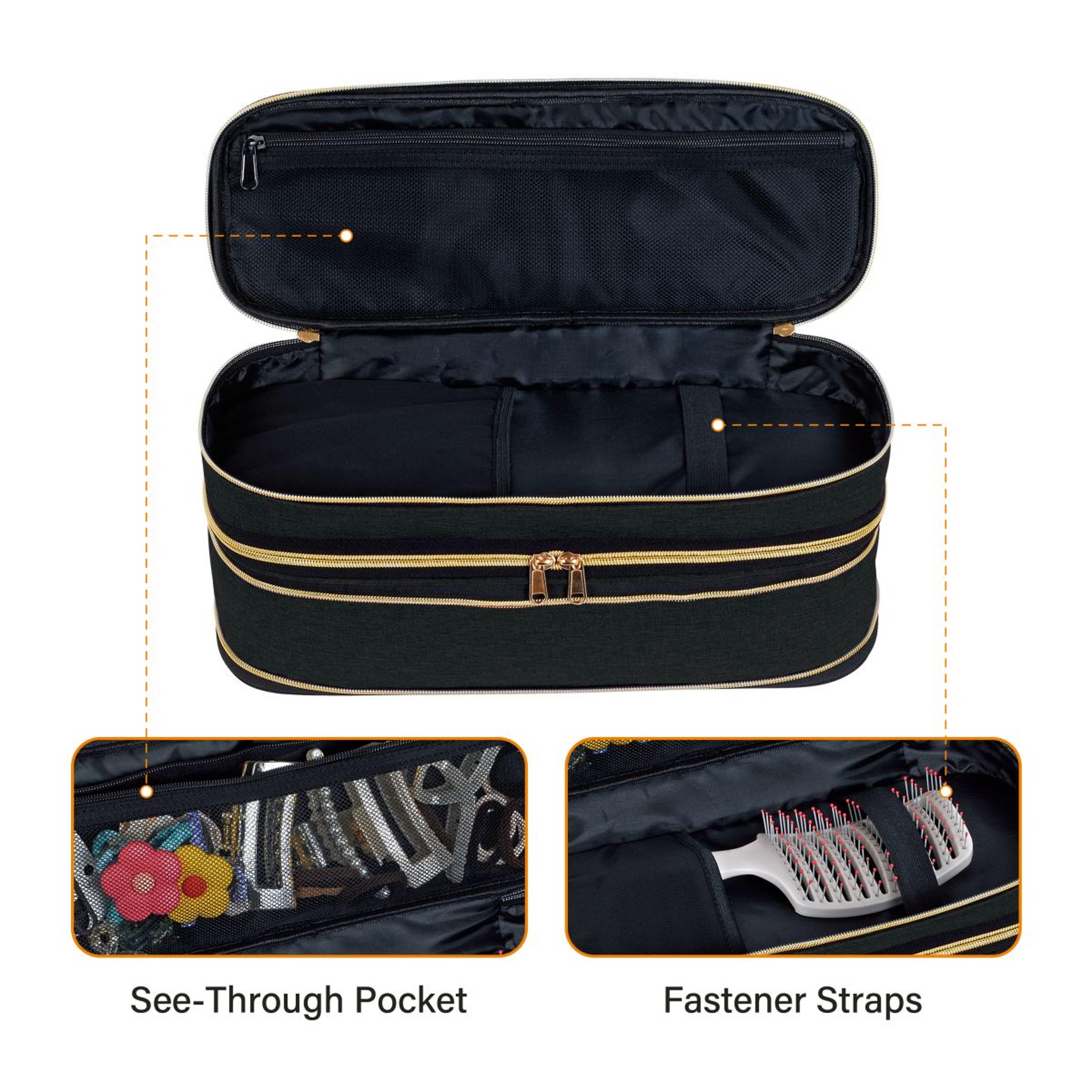 Slim Expandable Handheld Hair Dryer Storage Bag Portable Double Layer Travel Storage Bag 10