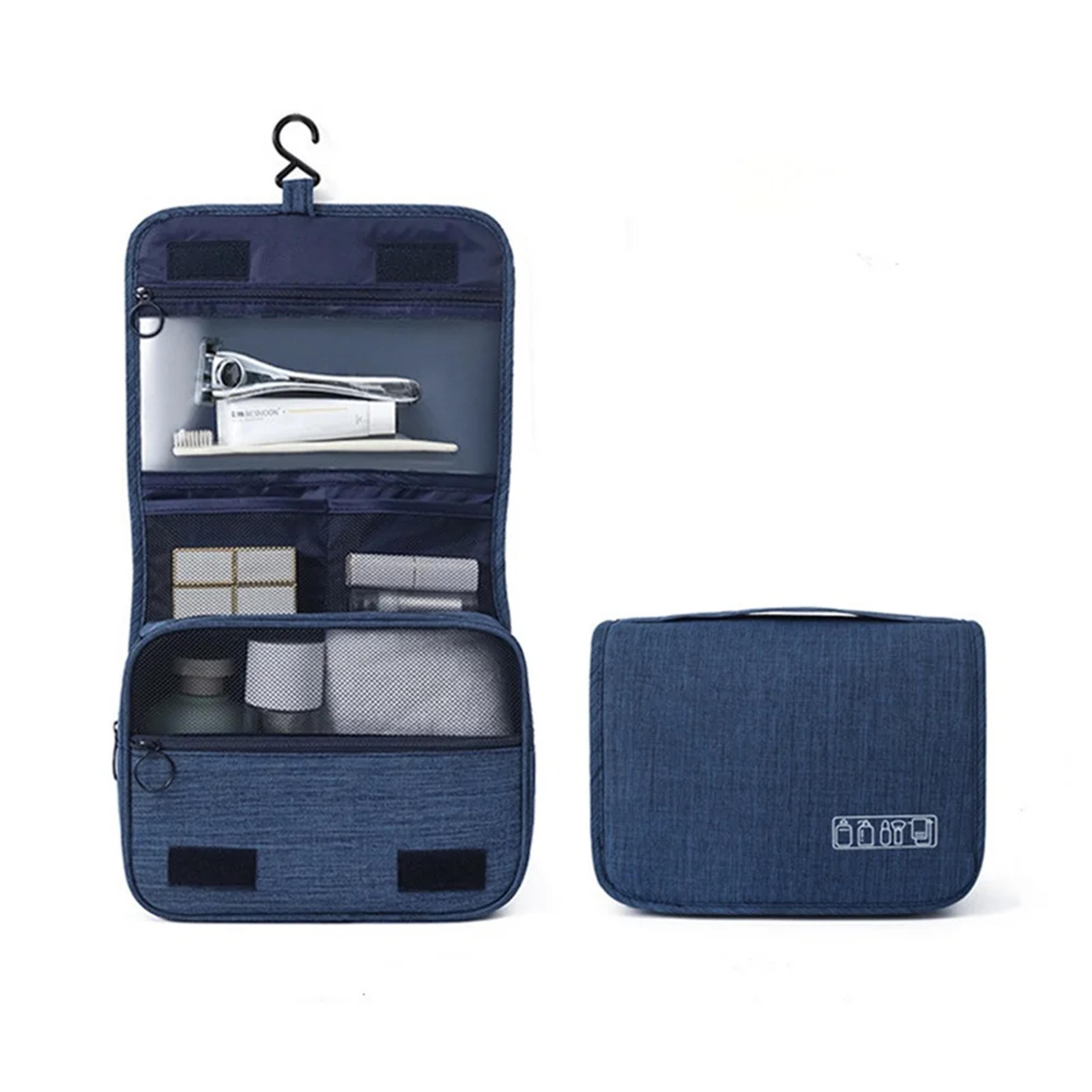 travel makeup case, large capacity toiletry washbag, waterproof cosmetic bag with hanging hook for men and women