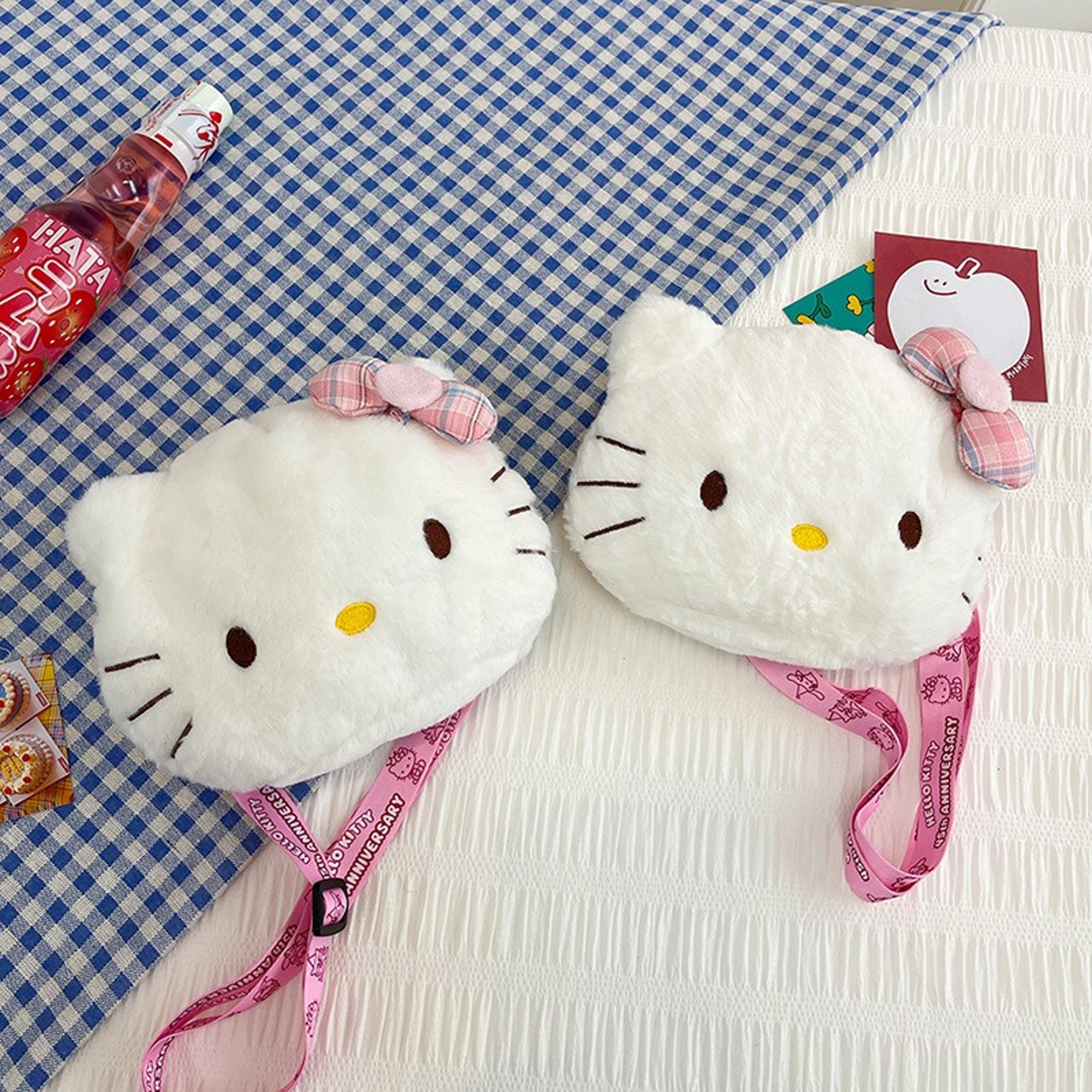 Plush Shoulder Purse Hello Kitty Bow Cute Crossbody Bag White Cat Bag Fashion Gift For Girls Women  2