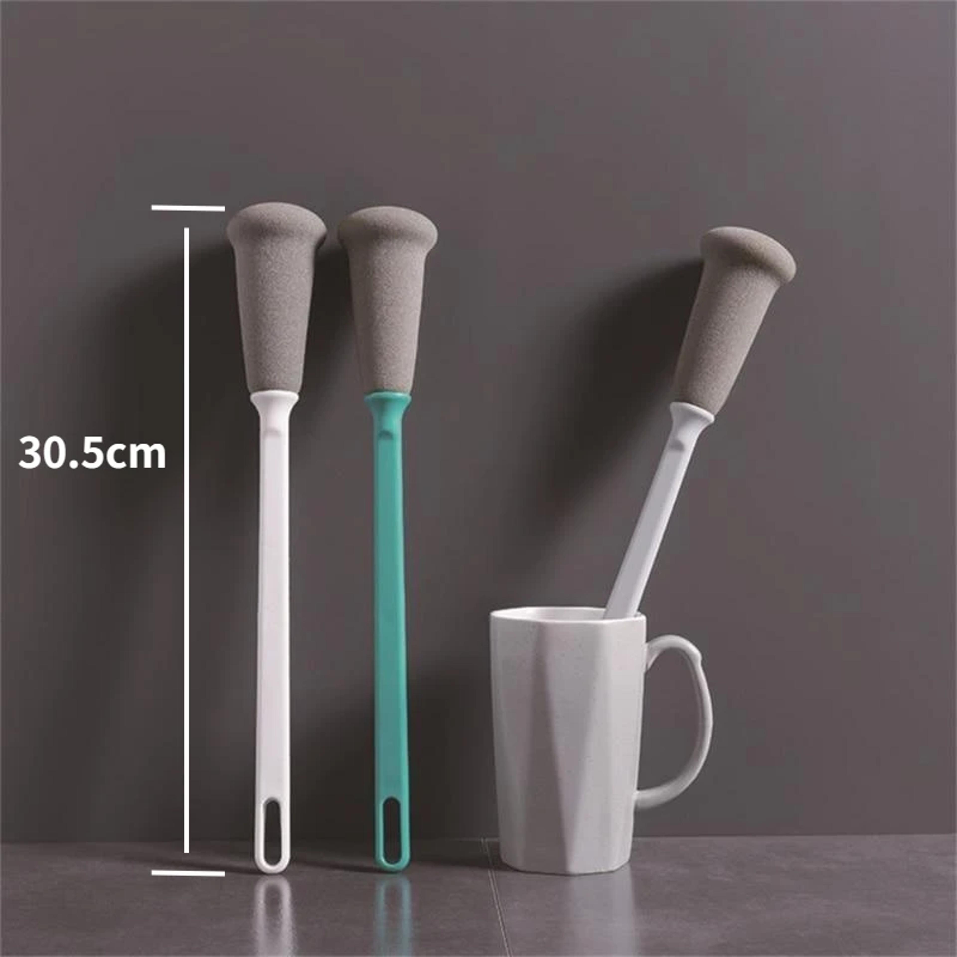Long Handle Bottle Cleaning Sponge Brush For Cups Beer Glasses  Jugs Kitchen Scrubber Tool 5