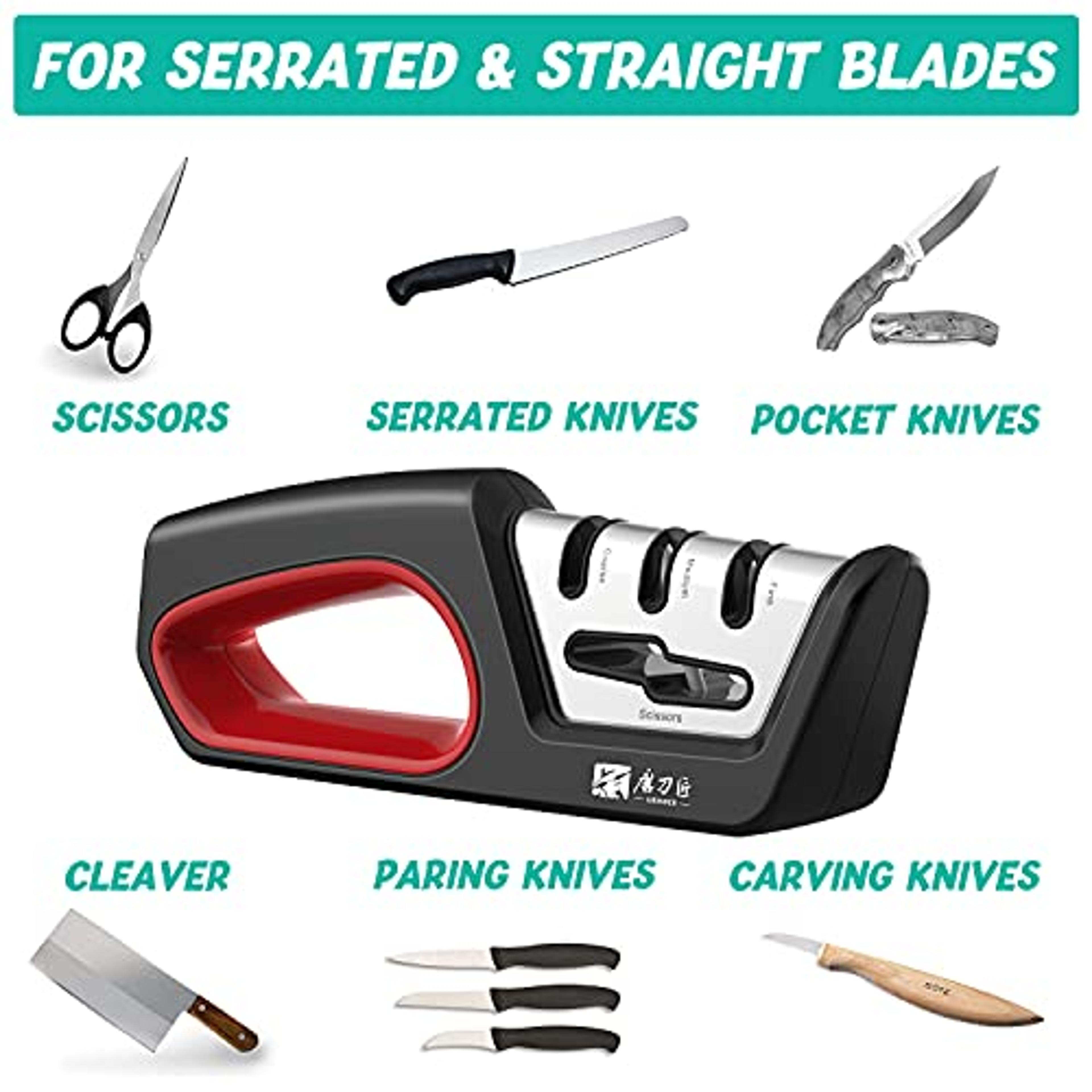 Stage Kitchen Knife Sharpener With Scissors Sharpener Manual Diamond Tungsten Ceramic Tool 3