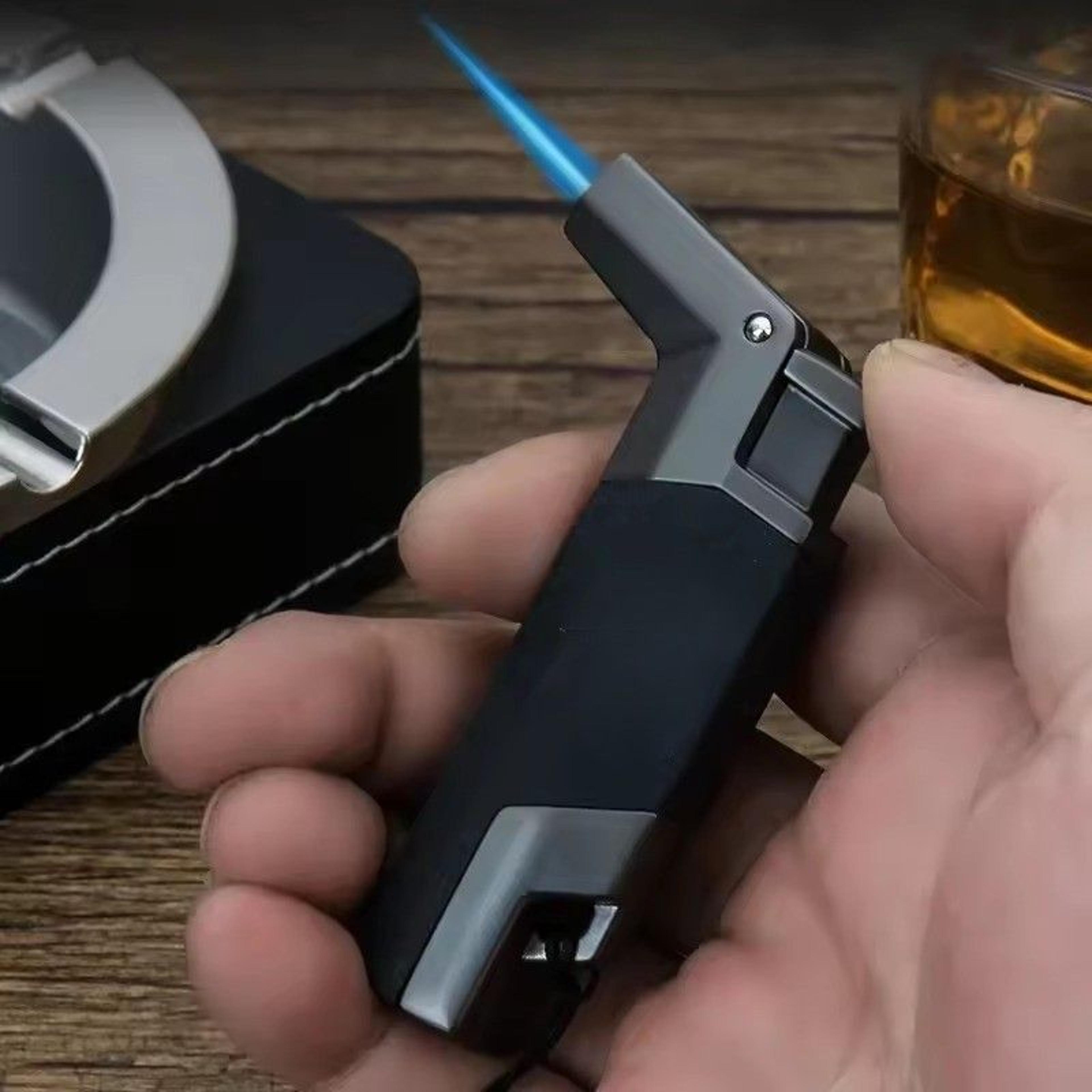 Windproof Torch Lighter Refillable Butane Jet Flame Keychain For BBQ Camping  Cigars 0