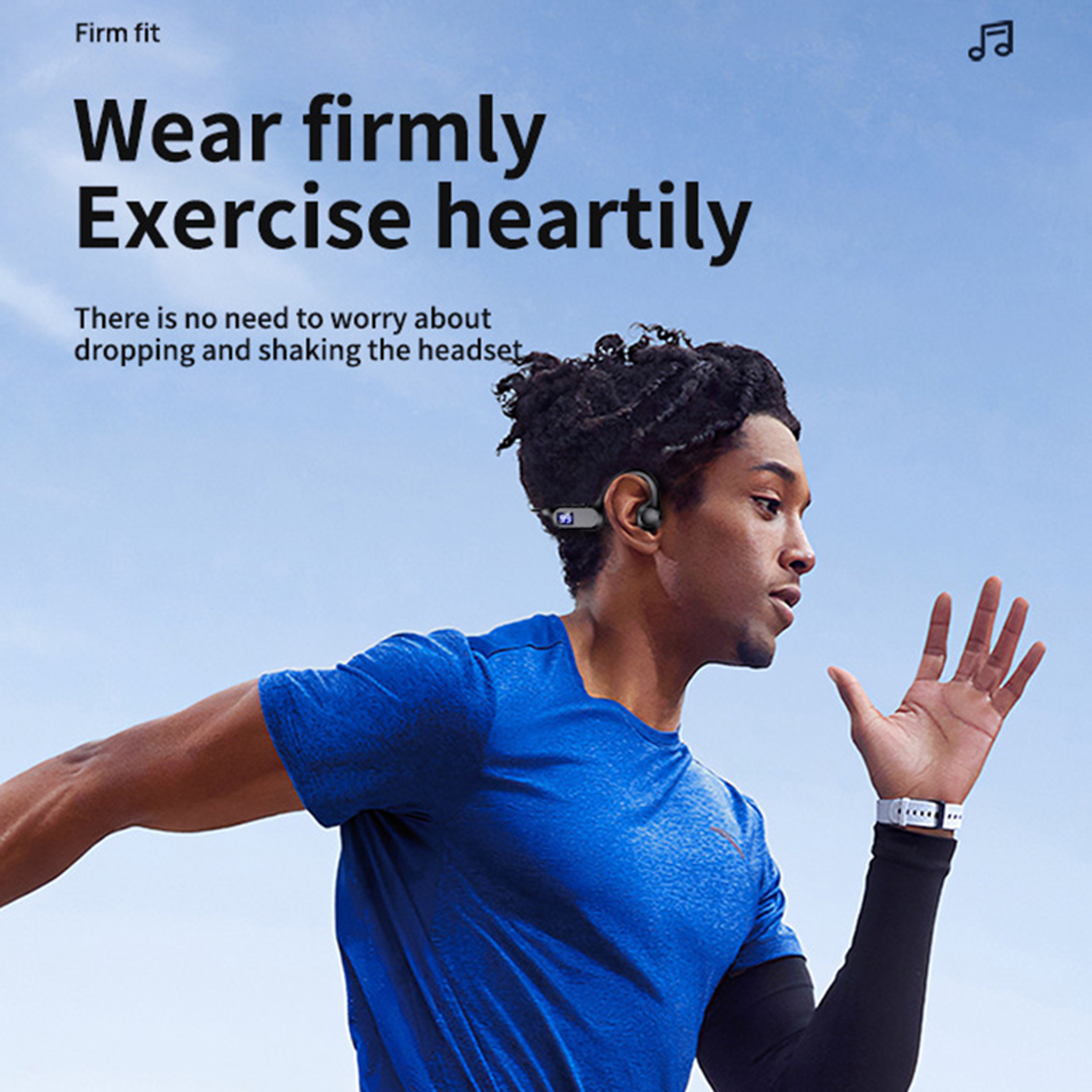 Open Ear Bone Conduction Bluetooth Sports Headphones With Mic For Running  Cycling 4