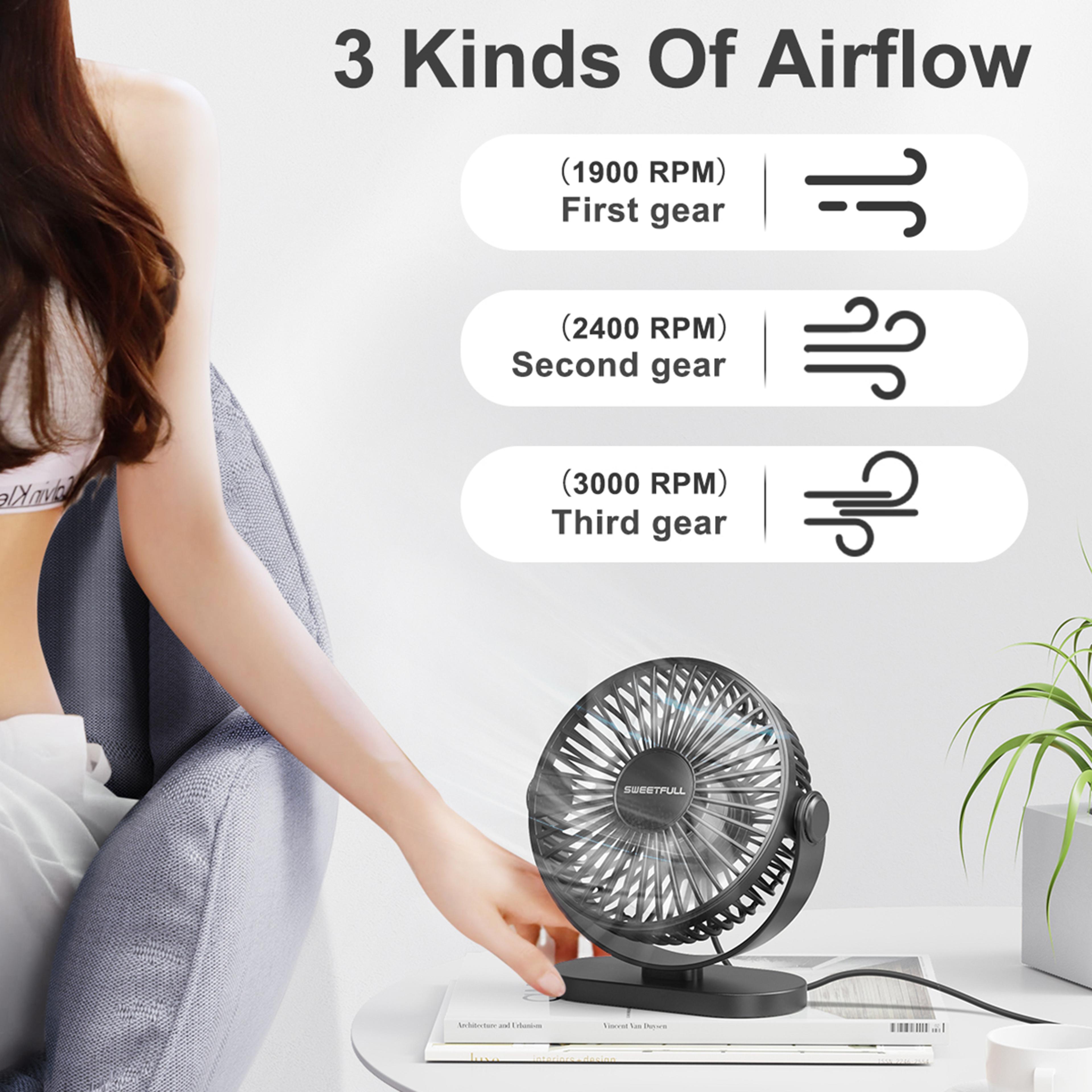 Portable USB Desk Fan Quiet Speed Wall Mounted Mini Cooling Fan For Home Office 3