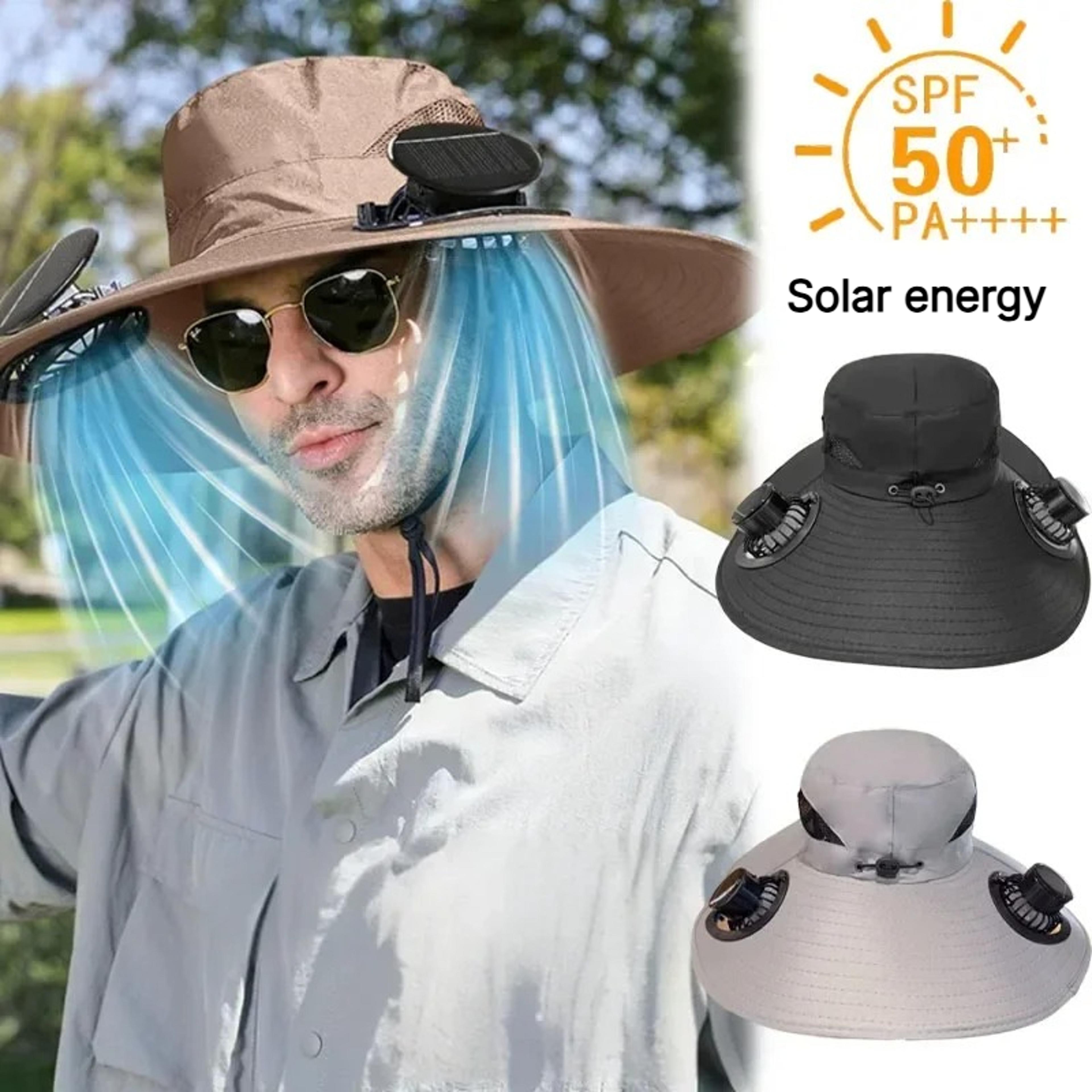 Solar Solar Fan Hat Cooling Sun Hat With USB Rechargeable Fan For Fishing Hiking  Travel 1